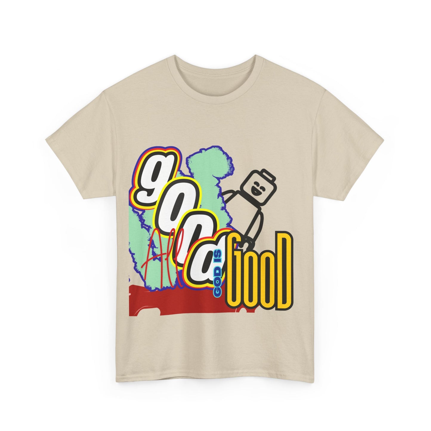 All Good God is Good" Lego Inspired T-Shirt - Fun and Creative Faith-Based Apparel