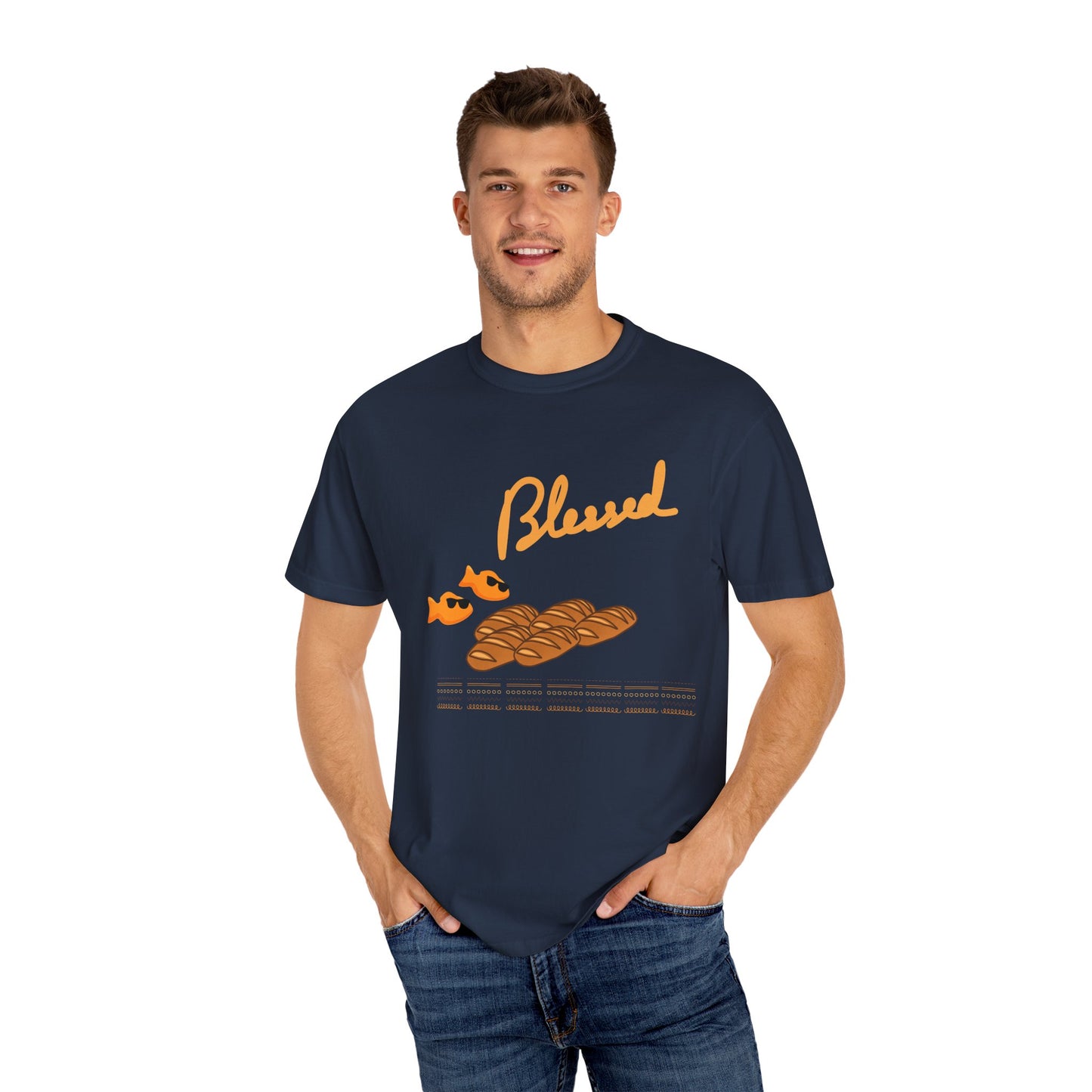 Blessed 2 fish & 5 Loaves T-Shirt – Christian Design | Comfort Colors 1717