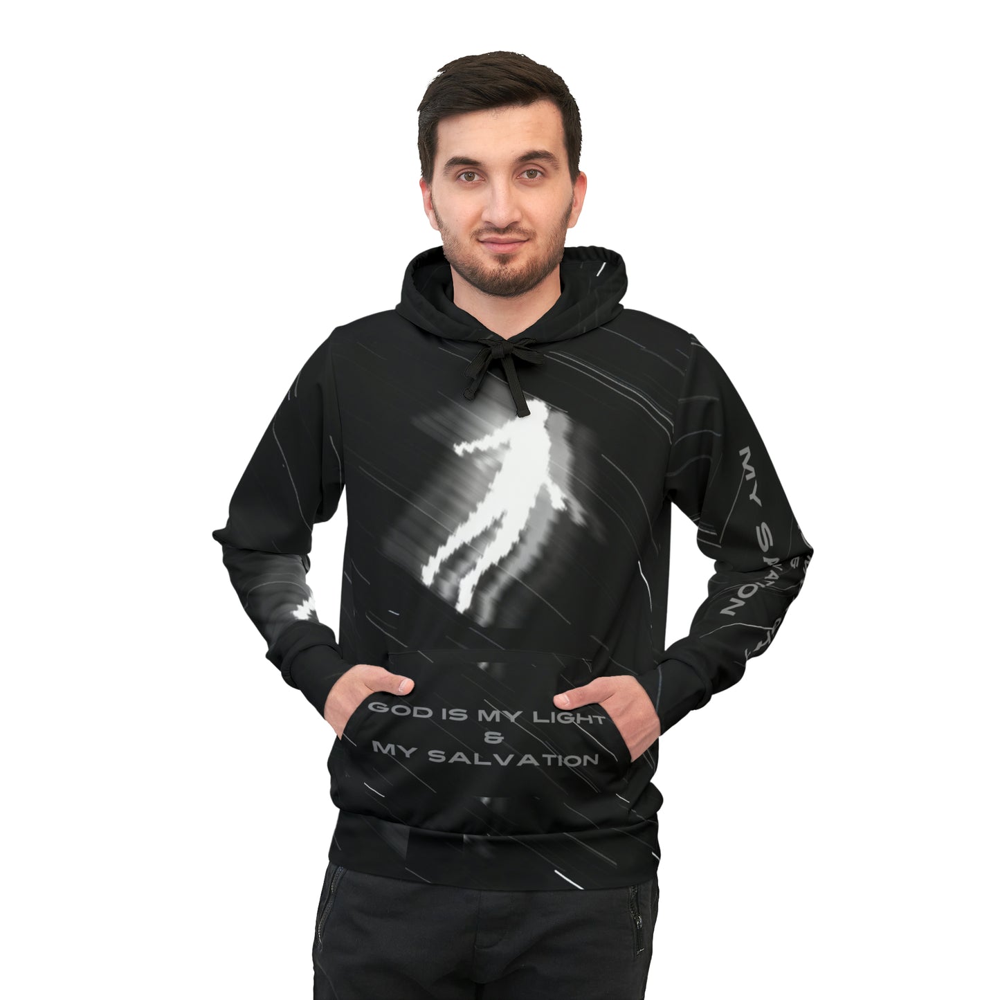 God is my Light and Salvation Athletic Hoodie