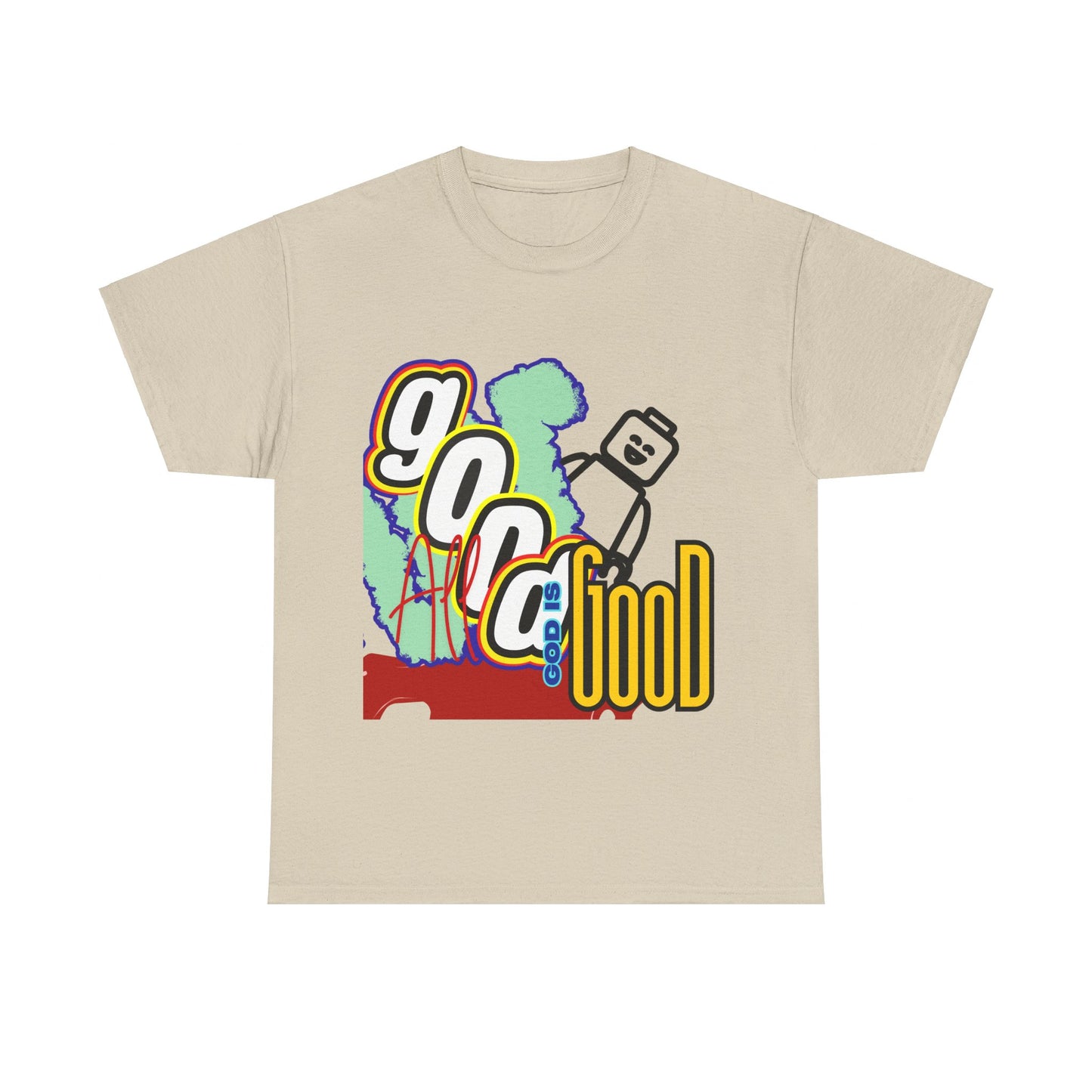 All Good God is Good" Lego Inspired T-Shirt - Fun and Creative Faith-Based Apparel