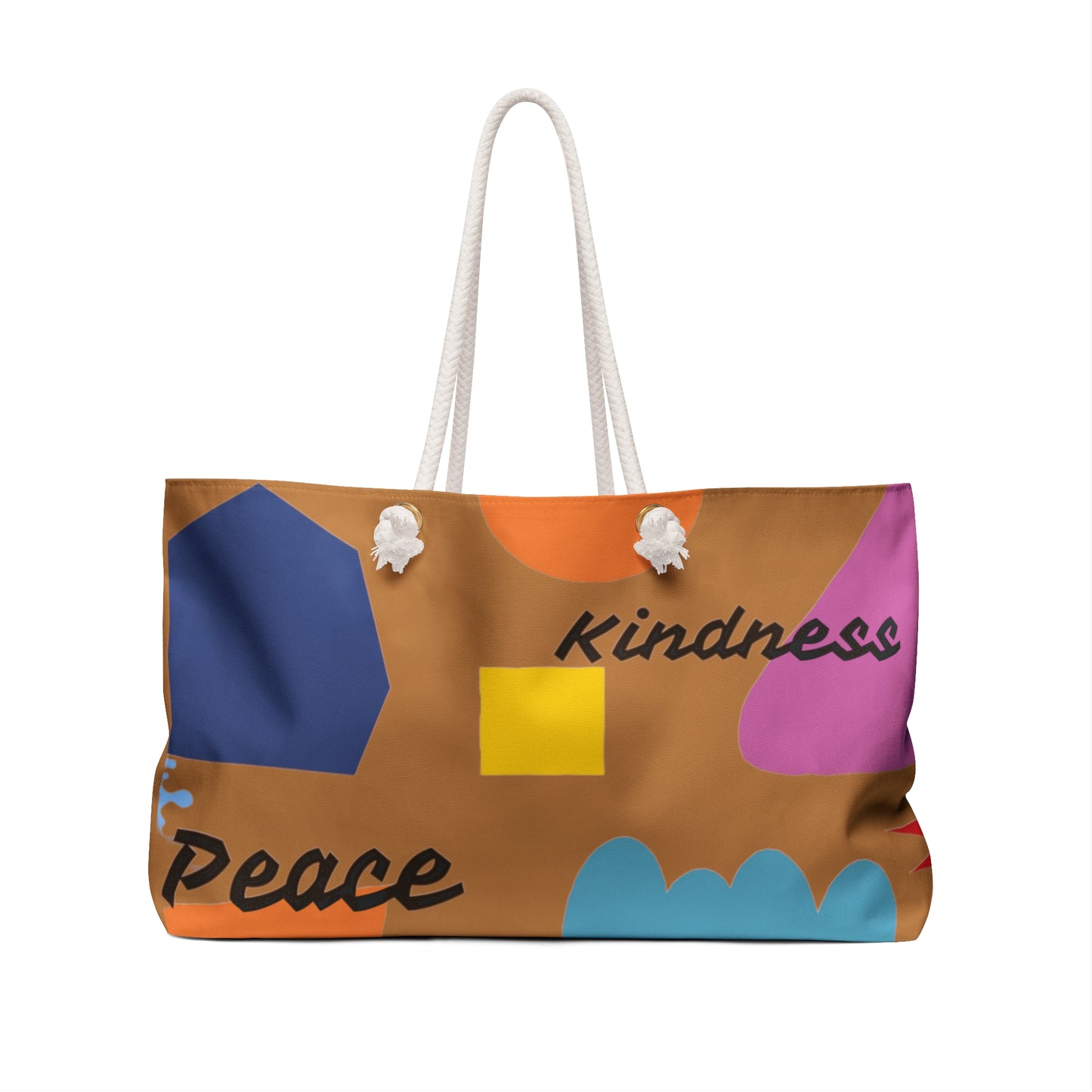 Travel in Style and Purpose: Vibrant Light Brown Weekender Bag with Inspirational Message