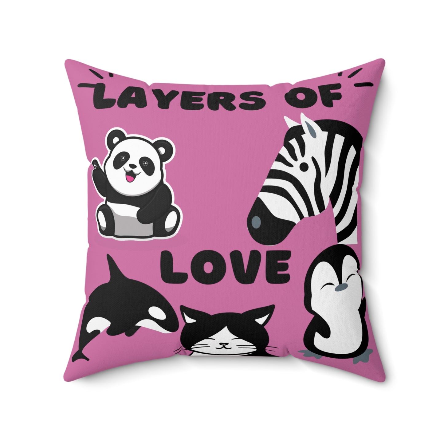 Layers of Love Spun Polyester Square Pillow