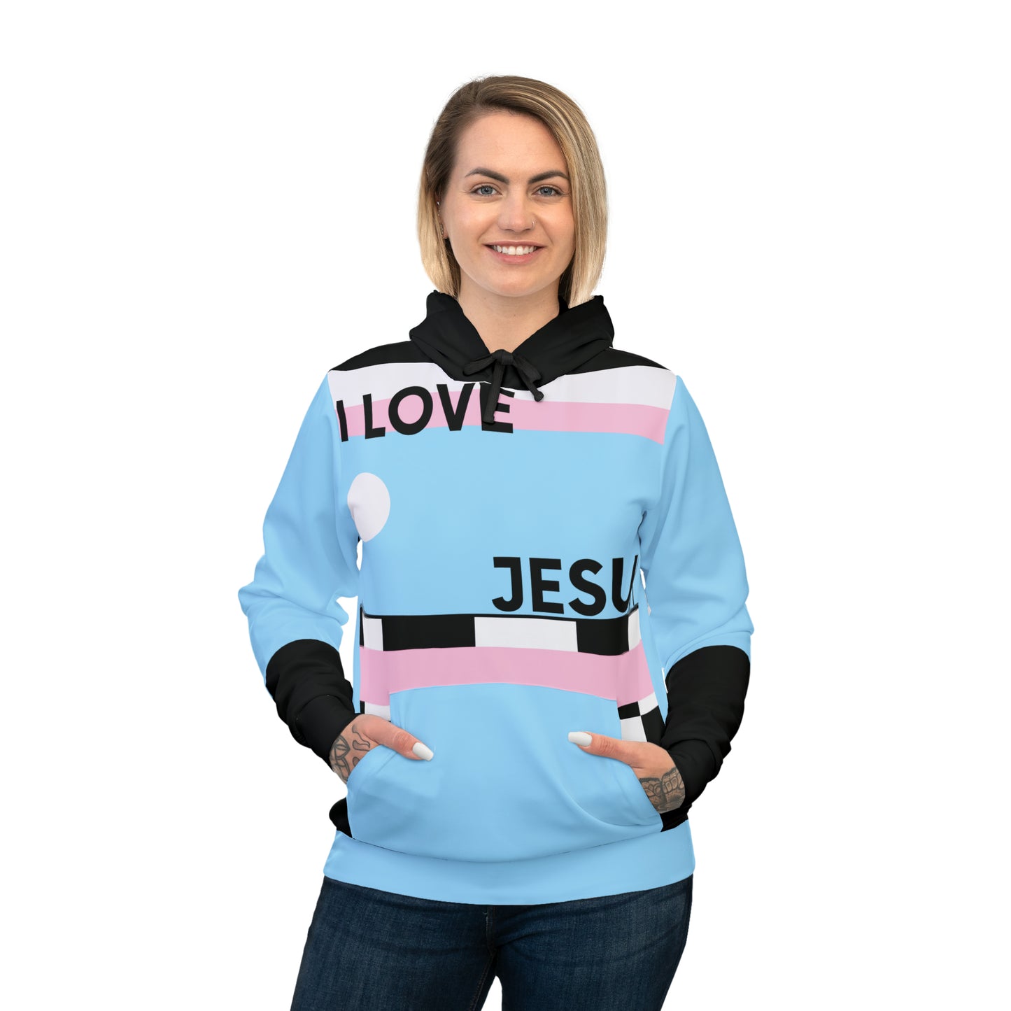 I Love Jesus (Pink) Athletic Hoodie