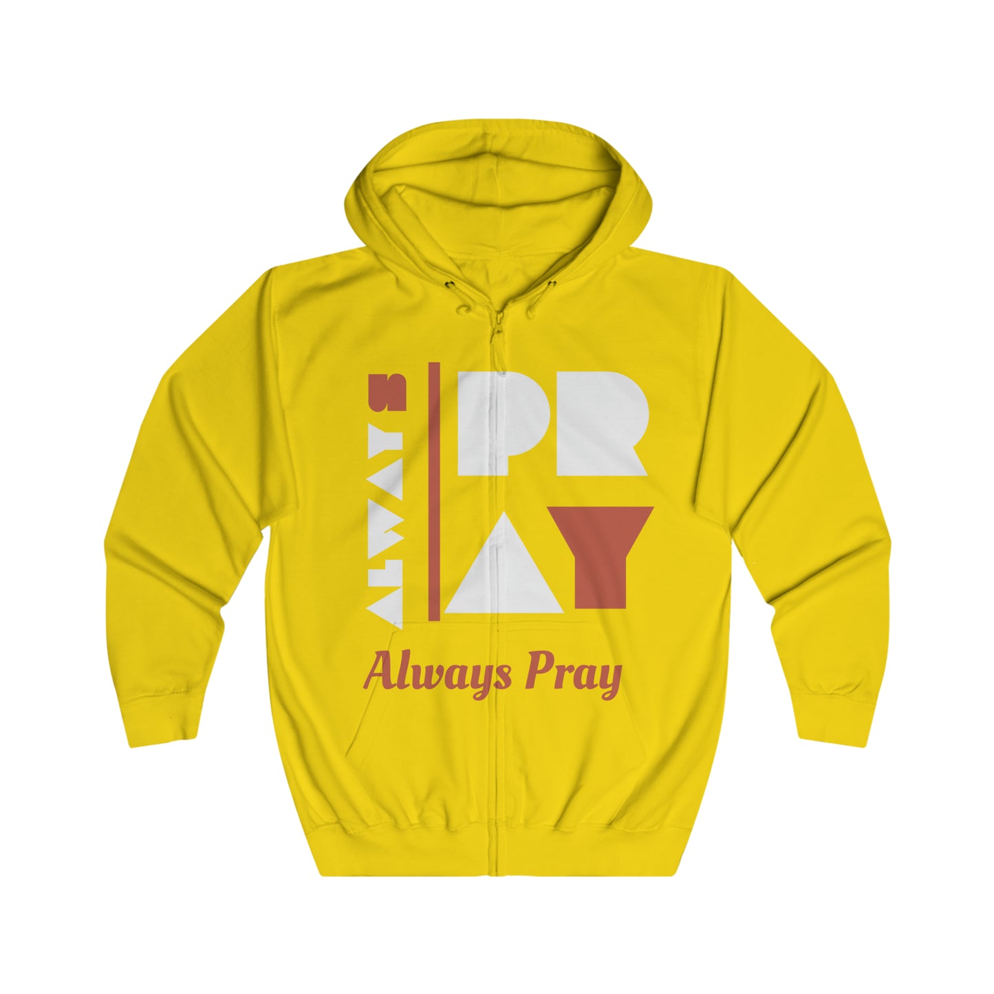 Always Pray Unisex Full Zip Black Essential Hoodie - Comfortable Prayer Apparel for Men and Women