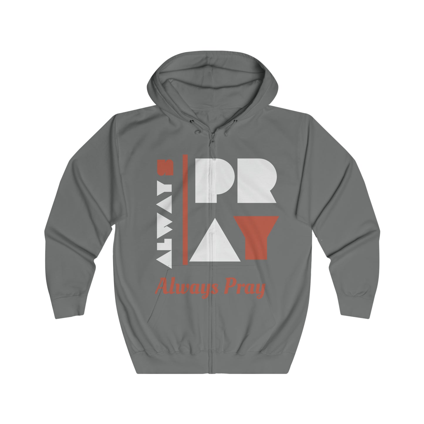 Always Pray Unisex Full Zip Black Essential Hoodie - Comfortable Prayer Apparel for Men and Women