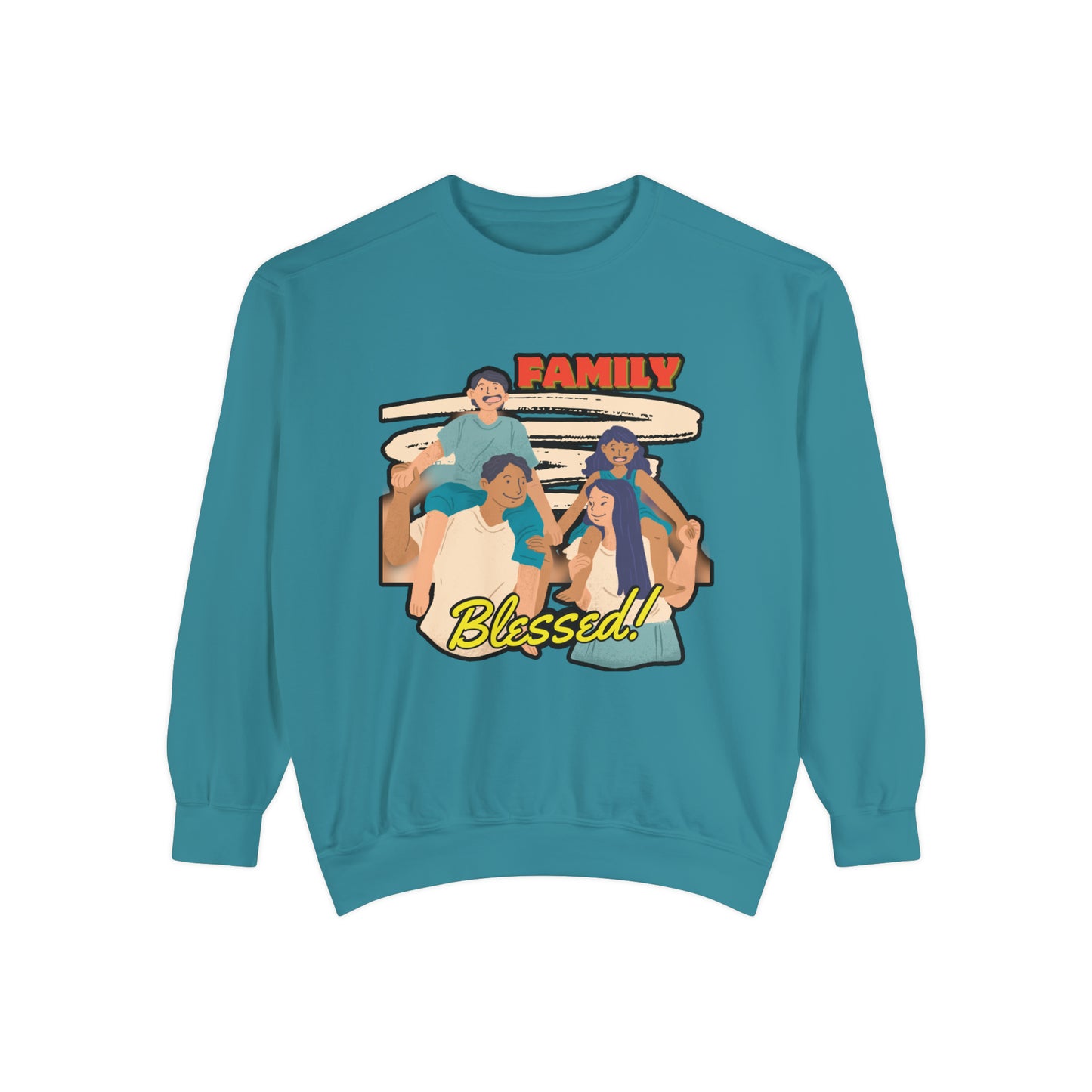 Family Unity: Must-Have Family Blessed Unisex Garment-Dyed Sweatshirt for Cherished Moments!