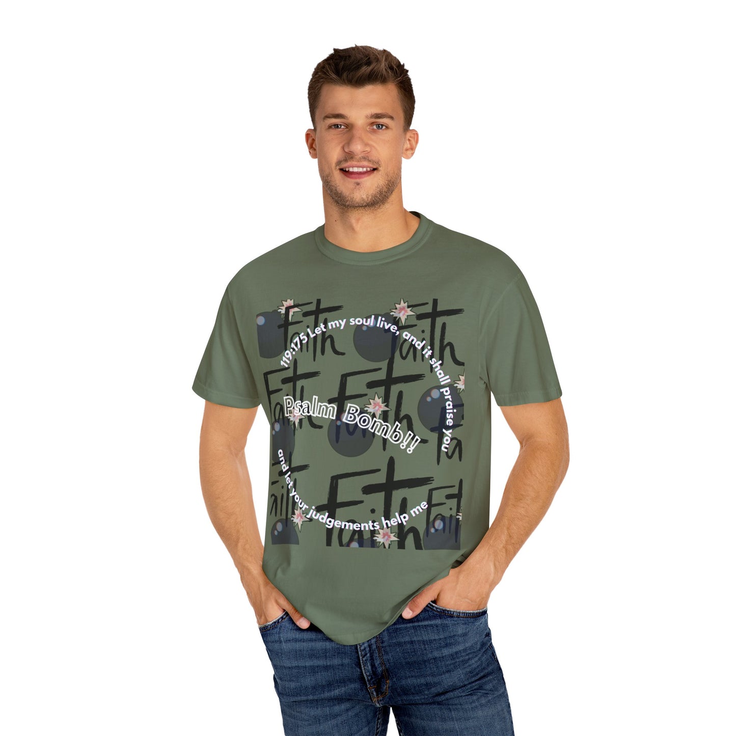 Psalms Bomb Faith Unisex Garment-Dyed T-shirt