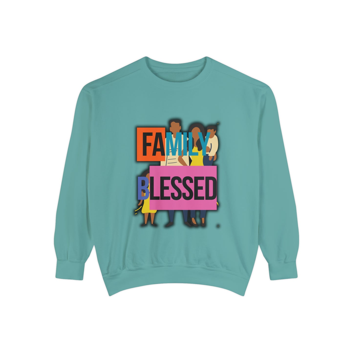 Family Blessed Unisex Garment-Dyed Sweatshirt