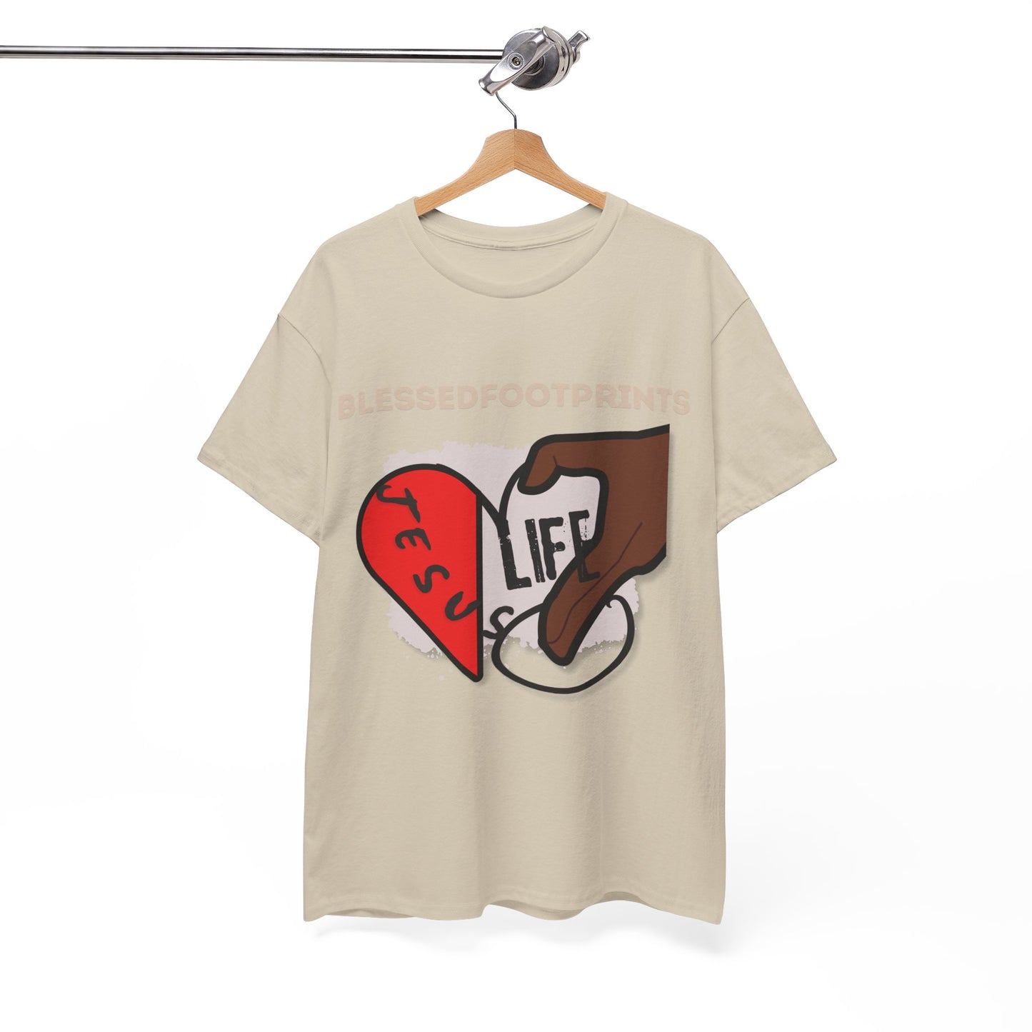 Jesus Life Unisex Christian Tee - Heart and Hand Design