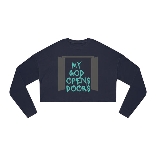God Opens Doors Women's Cropped Sweatshirt