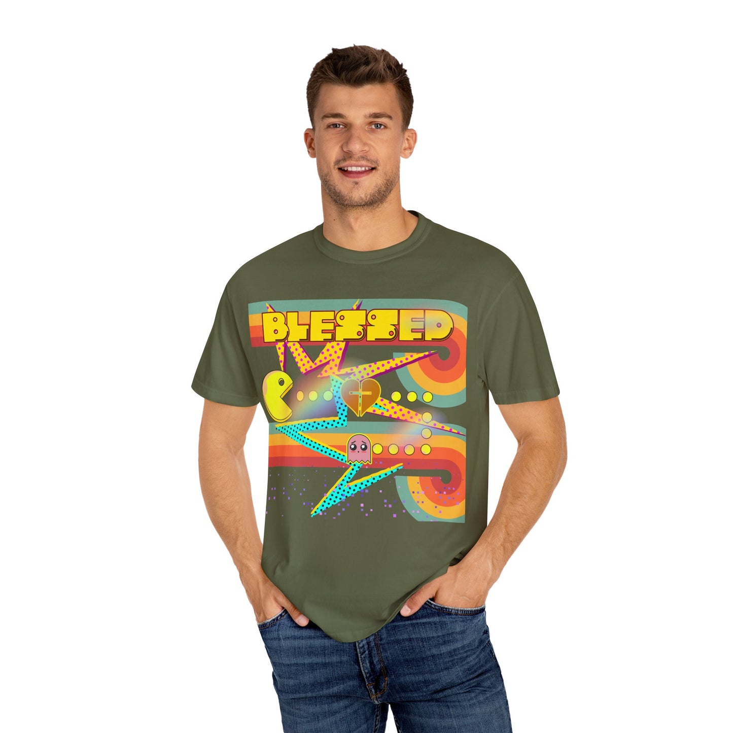 Retro Graphic T-Shirt, Blessed T-Shirt, Fun Casual Wear, Gift for Gamers, Vintage Style Tee