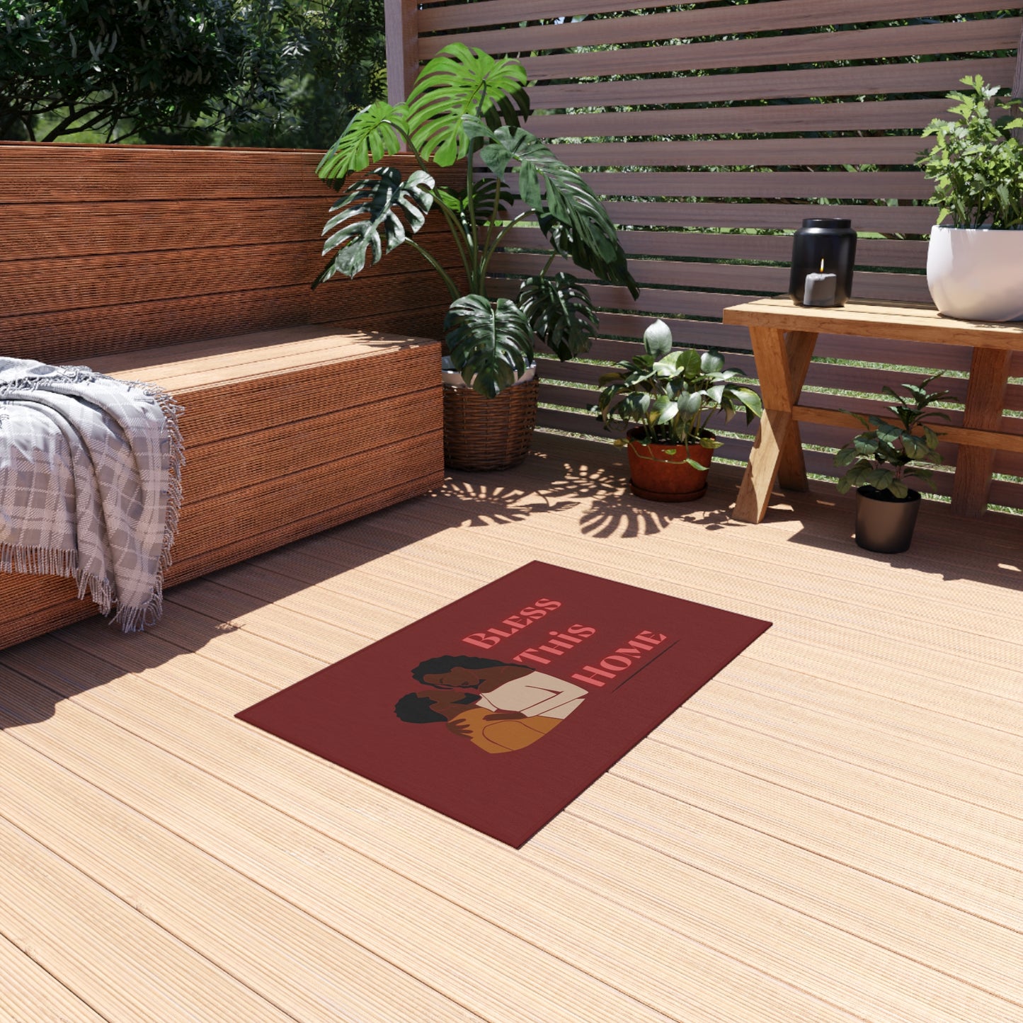 Bless This Home Love Outdoor Rug