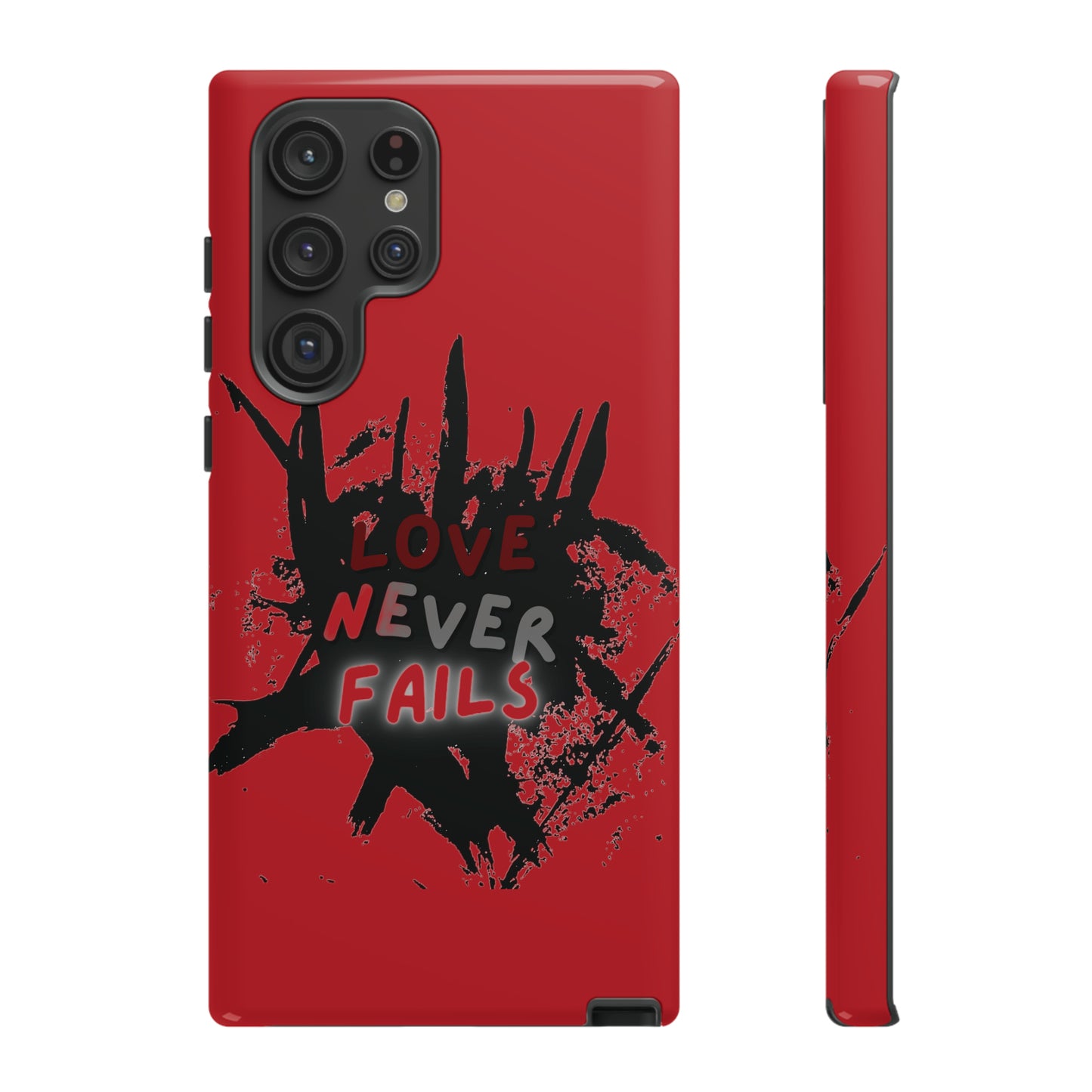 Love Never Fails Red Tough Cases