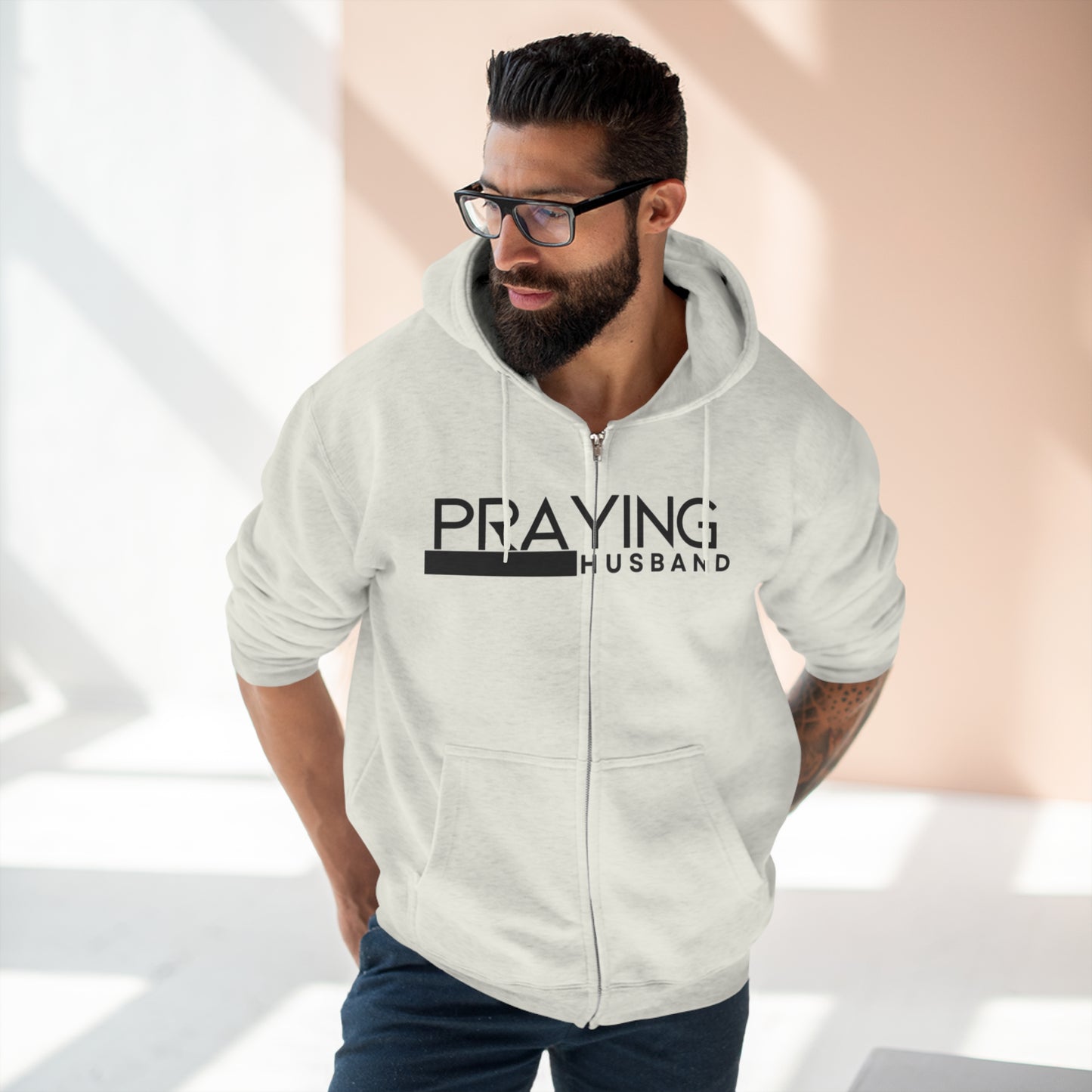 Praying Husband Men's Zip Hoodie