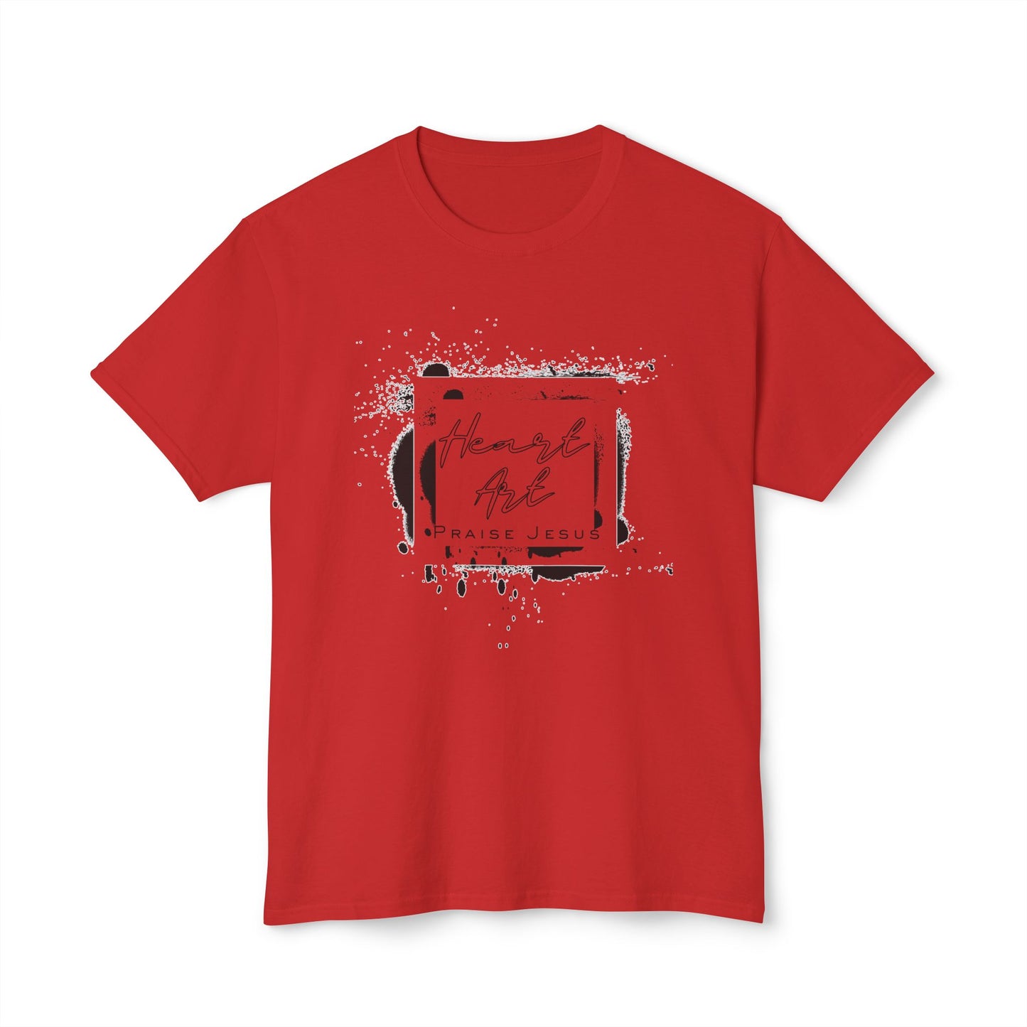 T-shirt with Abstract Squares and Heart Art Praise Jesus