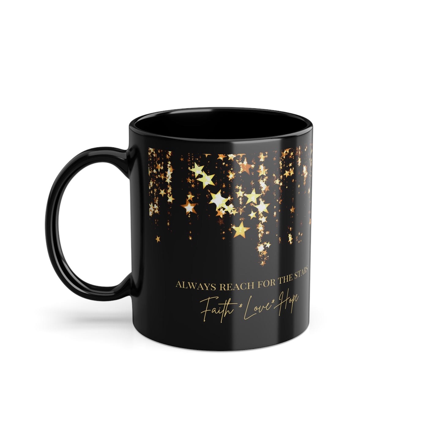 Reach for the stars Black Coffee Cup, 11oz
