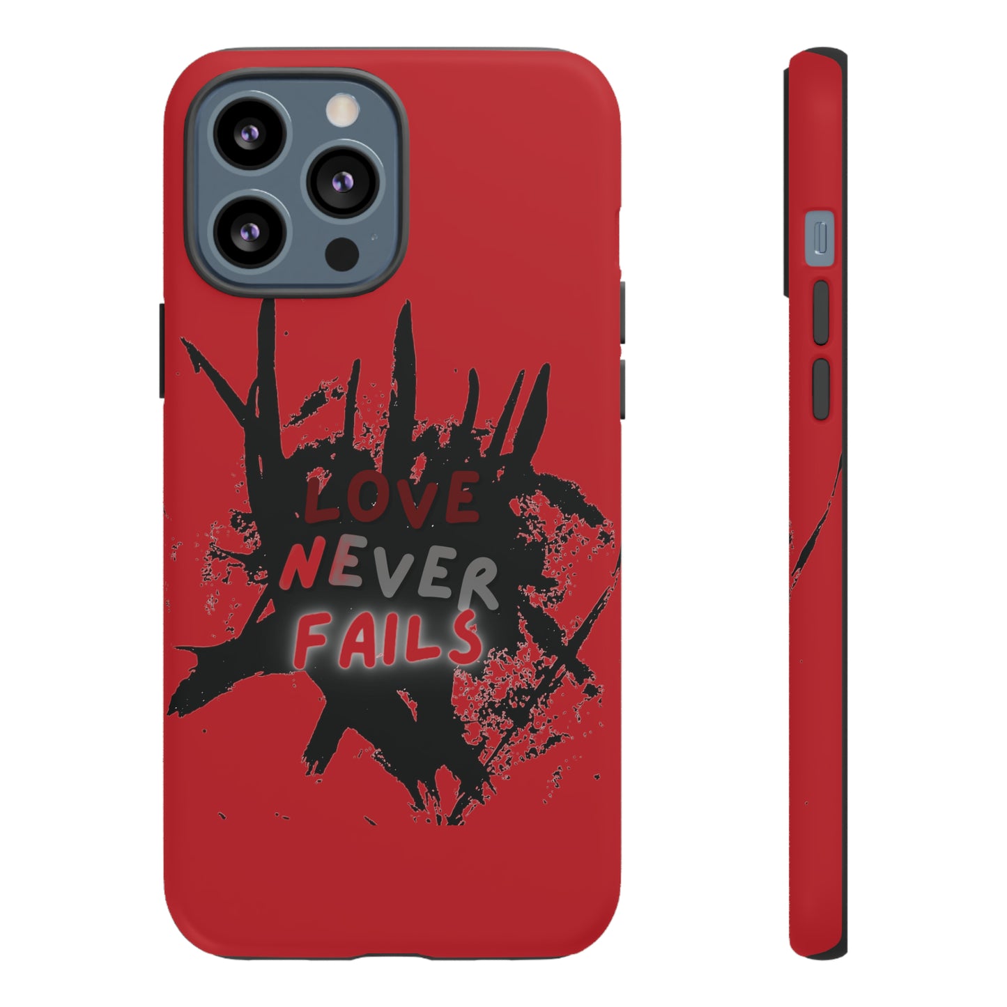 Love Never Fails Red Tough Cases