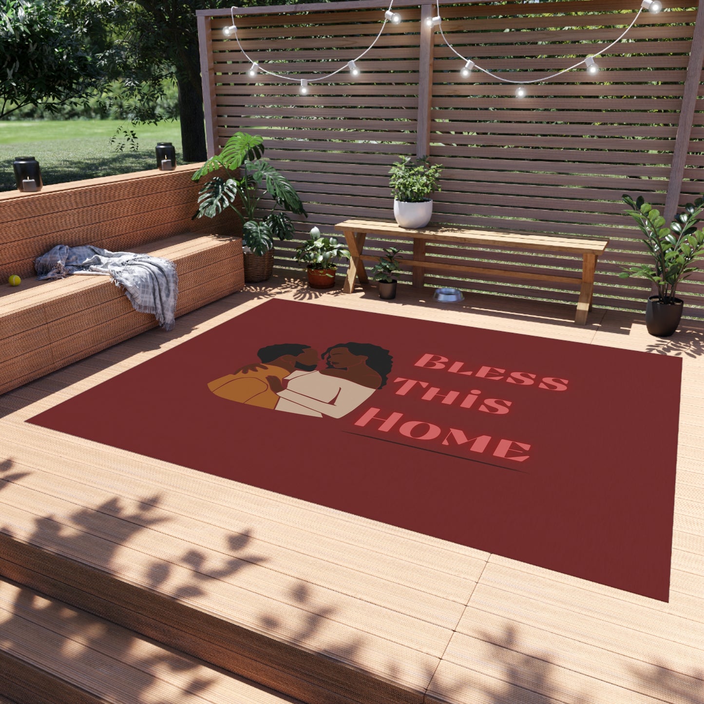 Bless This Home Love Outdoor Rug