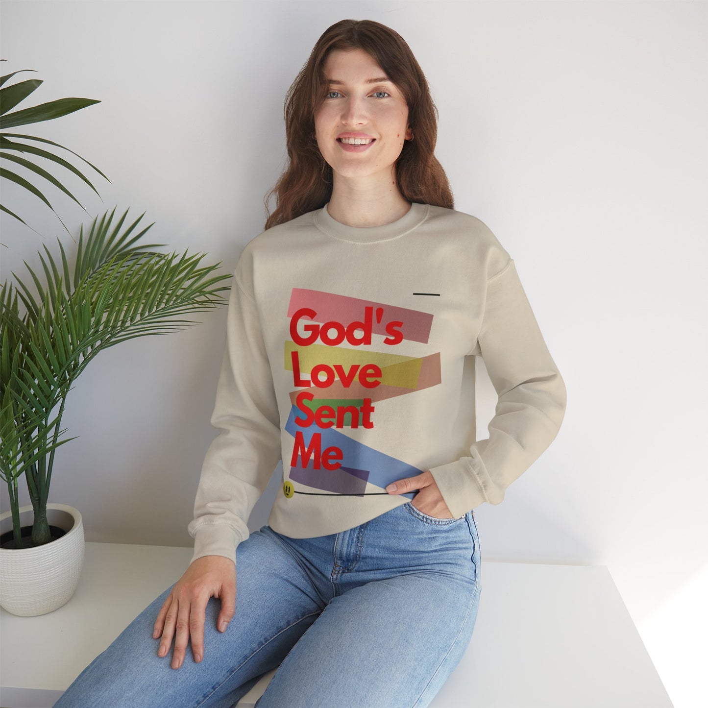 God's Love Sent Me Unisex Heavy Blend™ Crewneck Sweatshirt