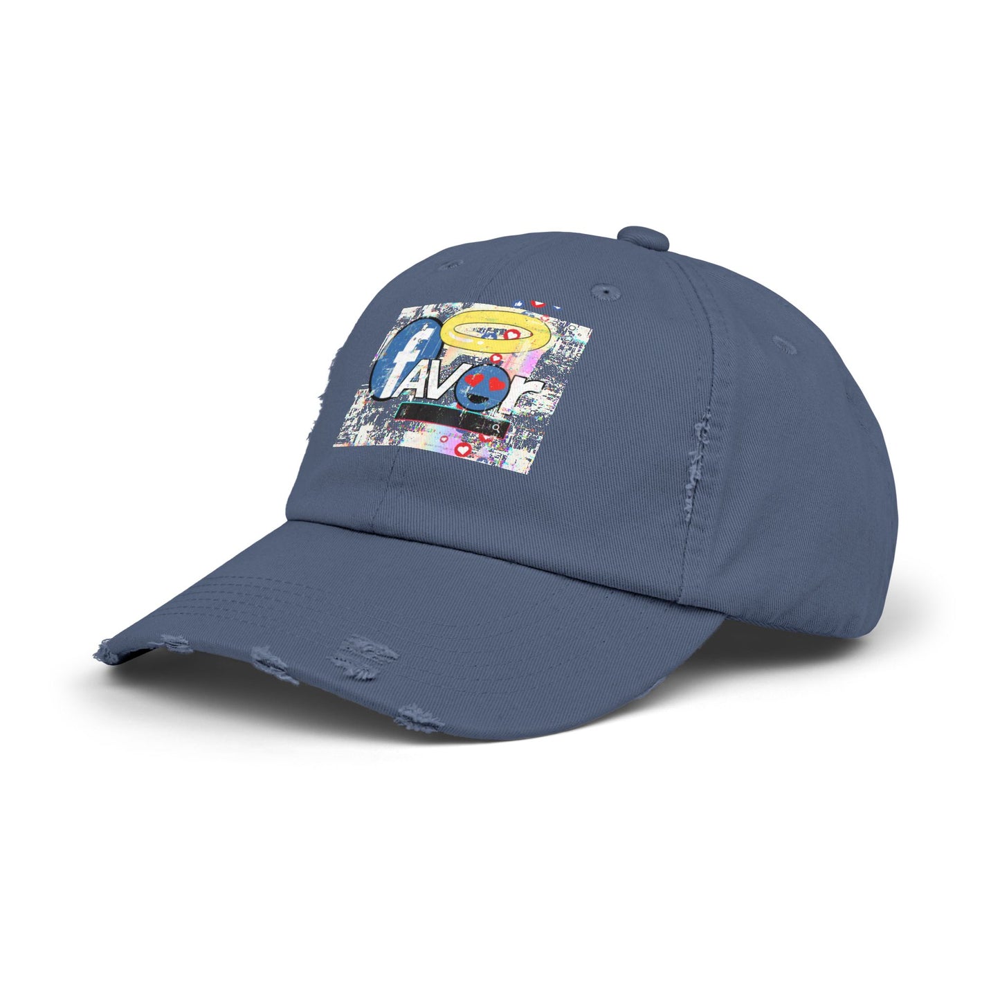 Trendy Favor Distressed Cap with Fun Graphic, Casual Fashion Accessory, Gift for Friends, Summer Vibe, Streetwear Hat, Unisex Style