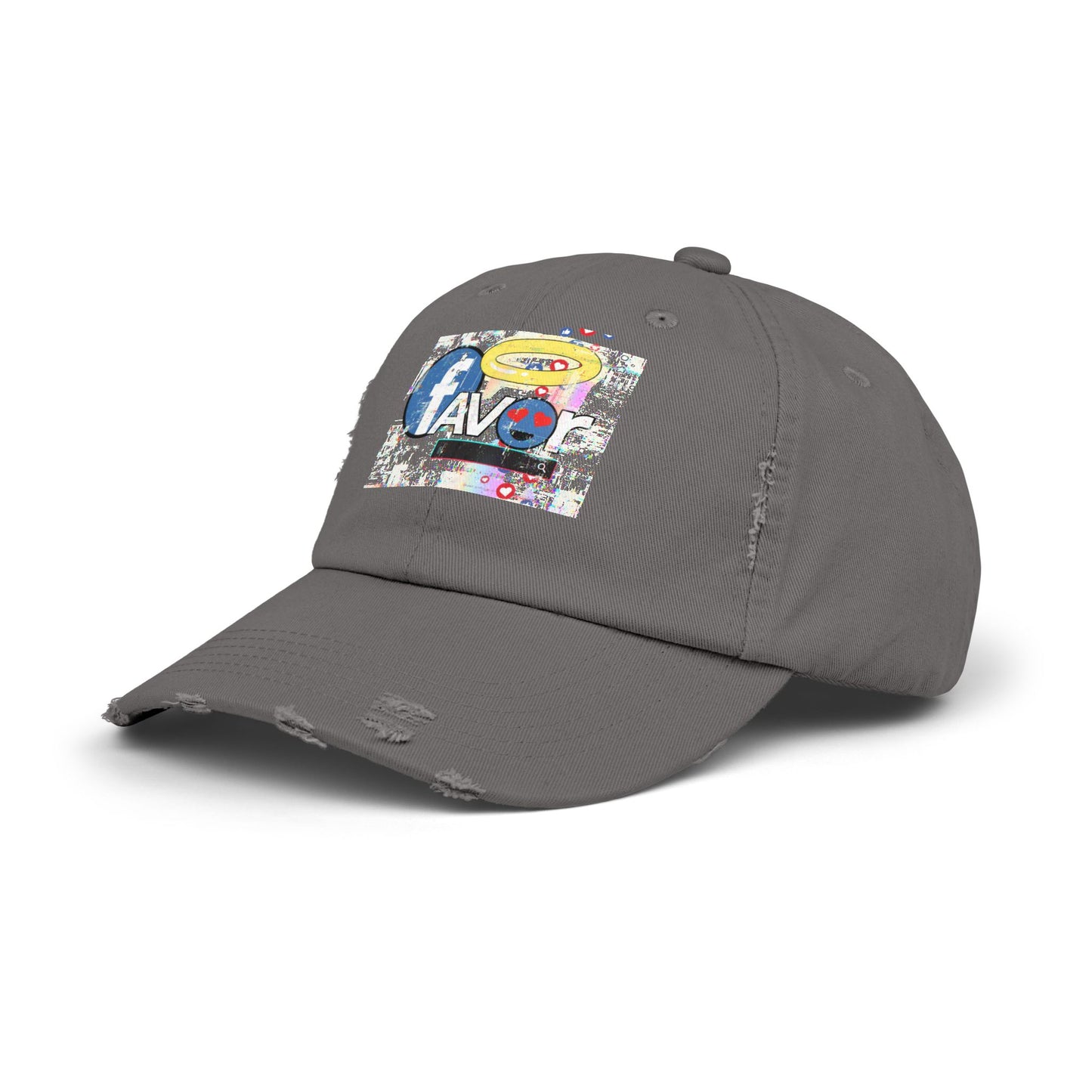 Trendy Favor Distressed Cap with Fun Graphic, Casual Fashion Accessory, Gift for Friends, Summer Vibe, Streetwear Hat, Unisex Style
