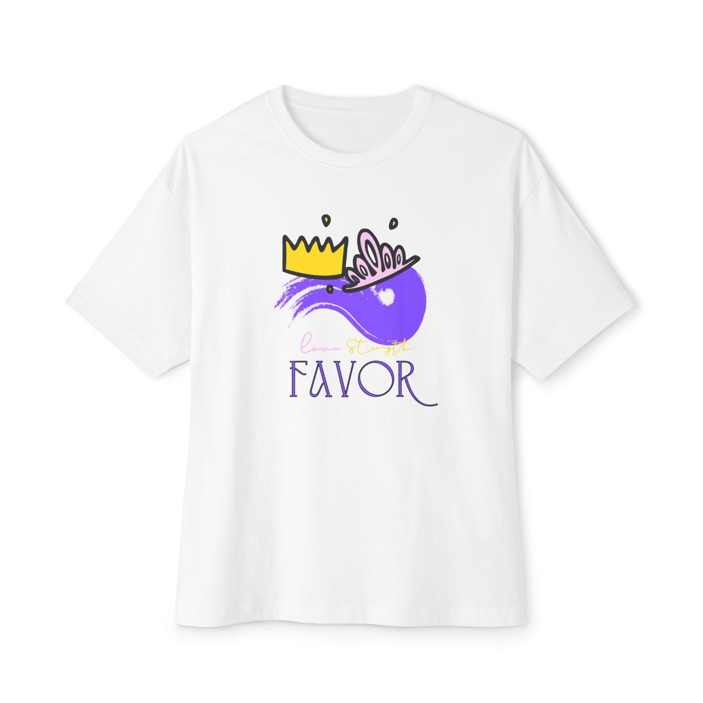Unisex Oversized Boxy Tee - 'Favor' Crown Design - Stylish Casual Wear
