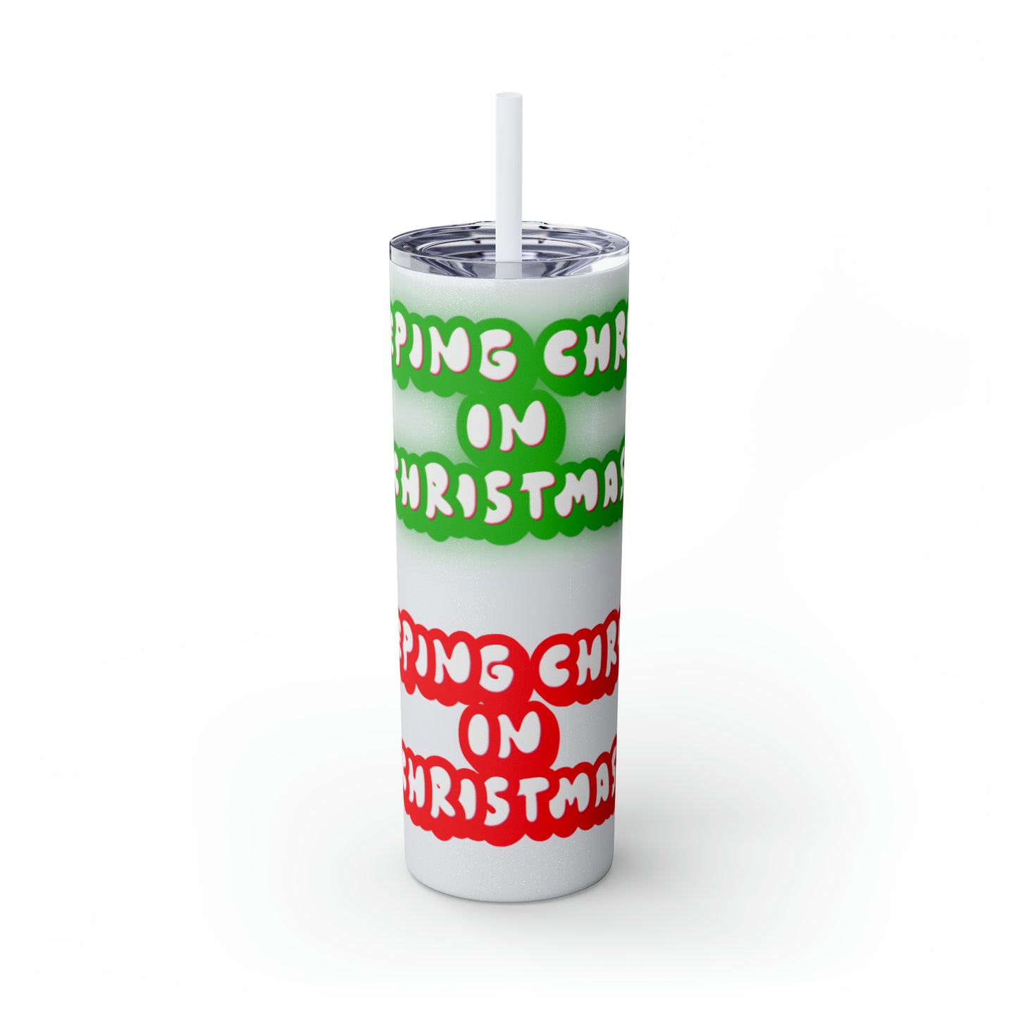 Keep Christ in Christmas Skinny Tumbler with Straw, 20oz