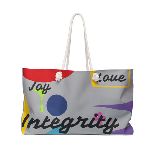 Travel in Style and Purpose: Vibrant Weekender Bag with Inspirational Message