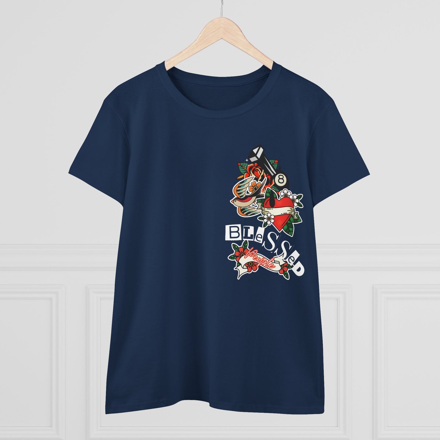 Vintage-Inspired Blessed Women's Midweight Cotton Tee