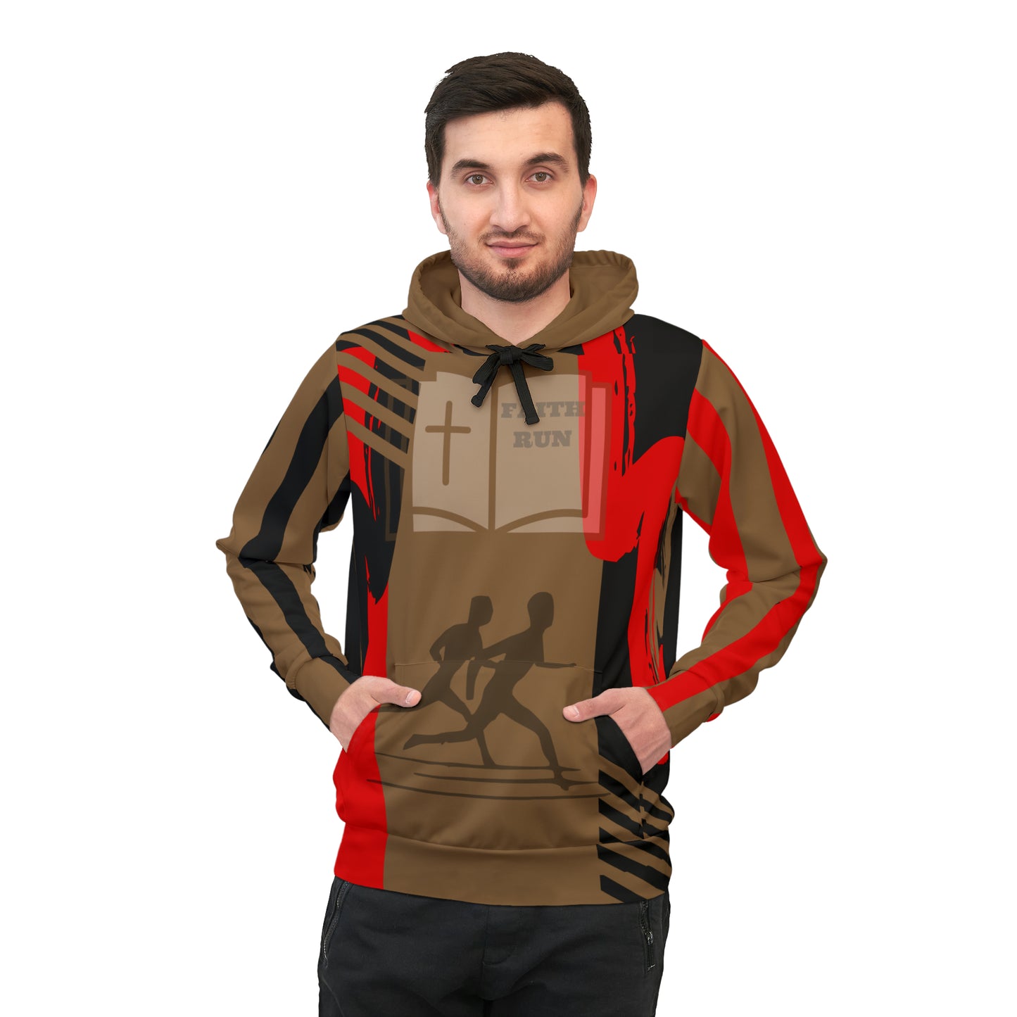 Faith Run Brown Athletic Hoodie