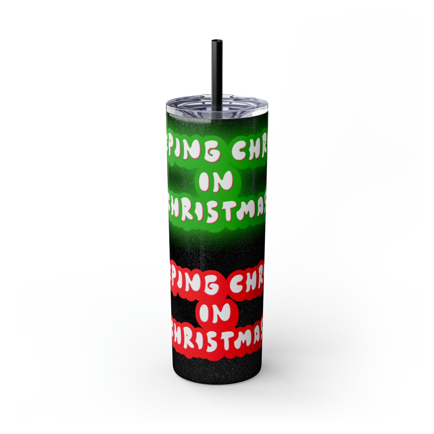 Keep Christ in Christmas Skinny Tumbler with Straw, 20oz