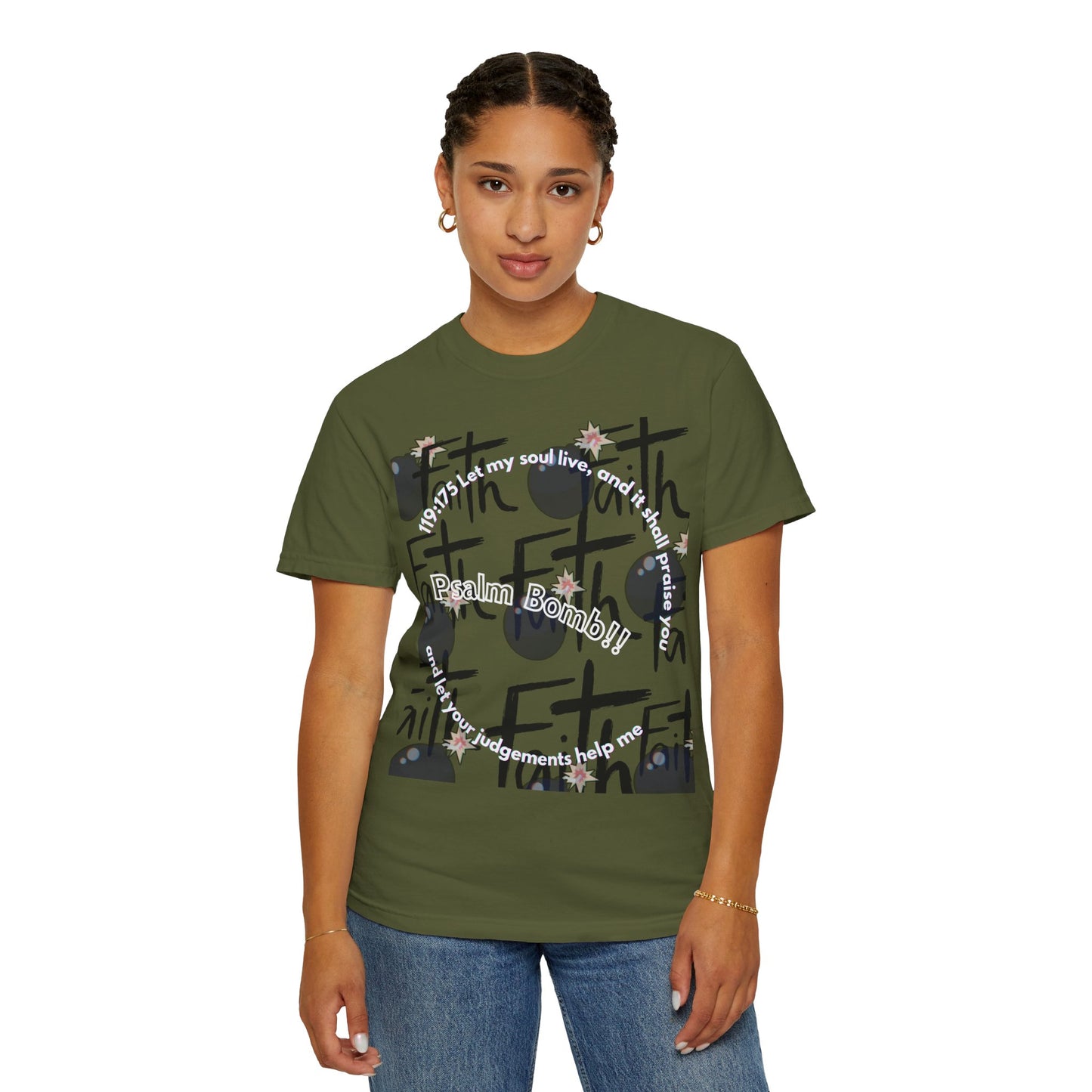 Psalms Bomb Faith Unisex Garment-Dyed T-shirt