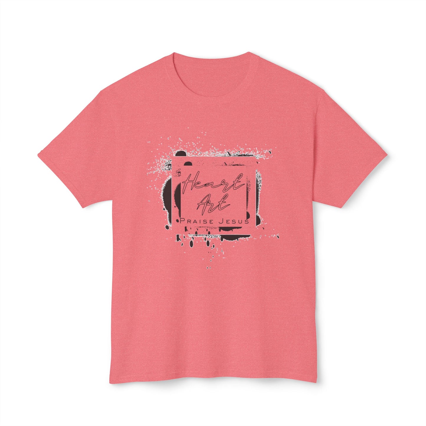 T-shirt with Abstract Squares and Heart Art Praise Jesus