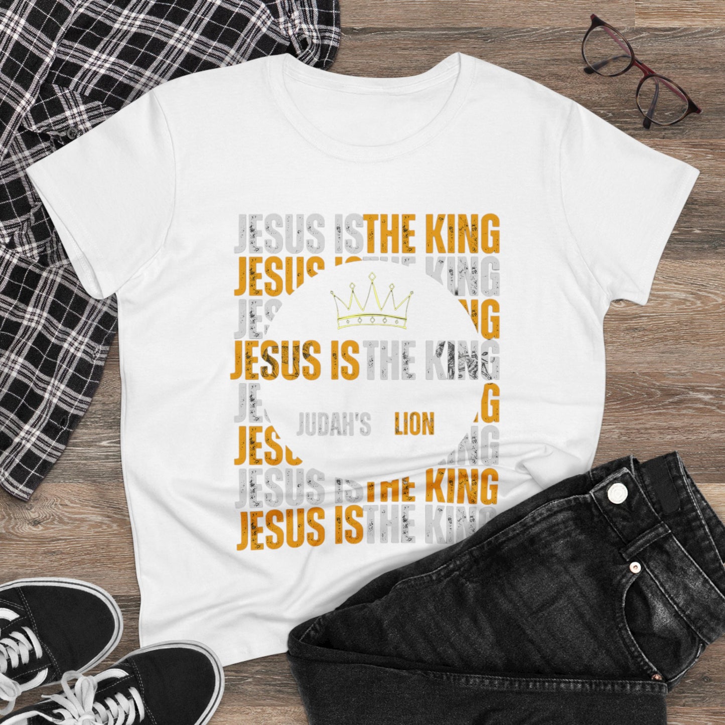 Jesus is The King Women's Midweight Cotton Tee