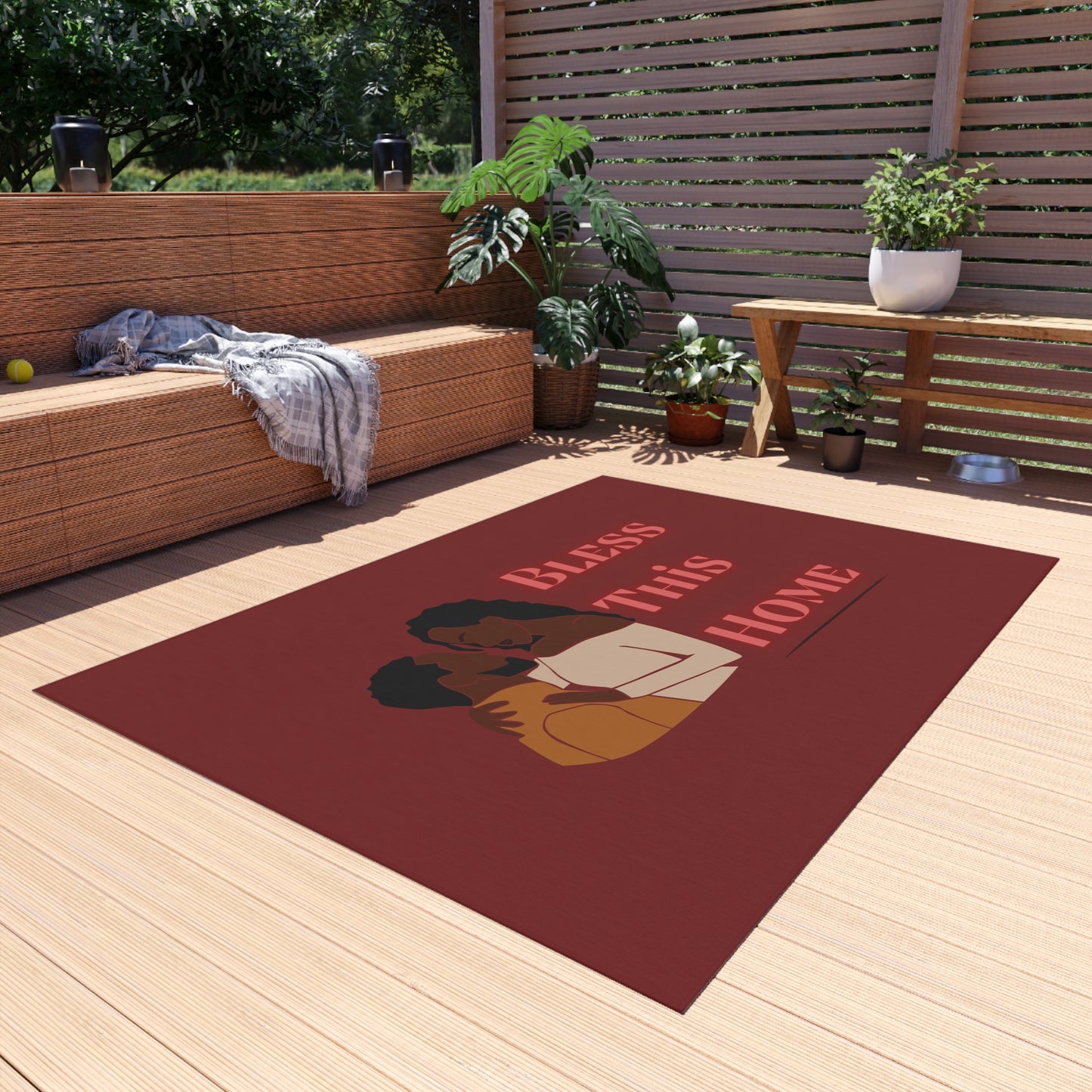 Bless This Home Love Outdoor Rug