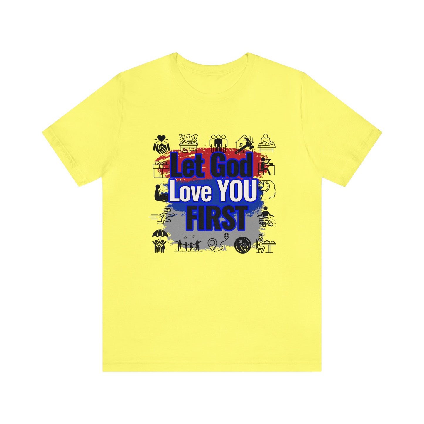 God's Love First Soft Cotton Tee | Quality Print Lightweight Fabric | Breathable 100% Airlume Combed Cotton
