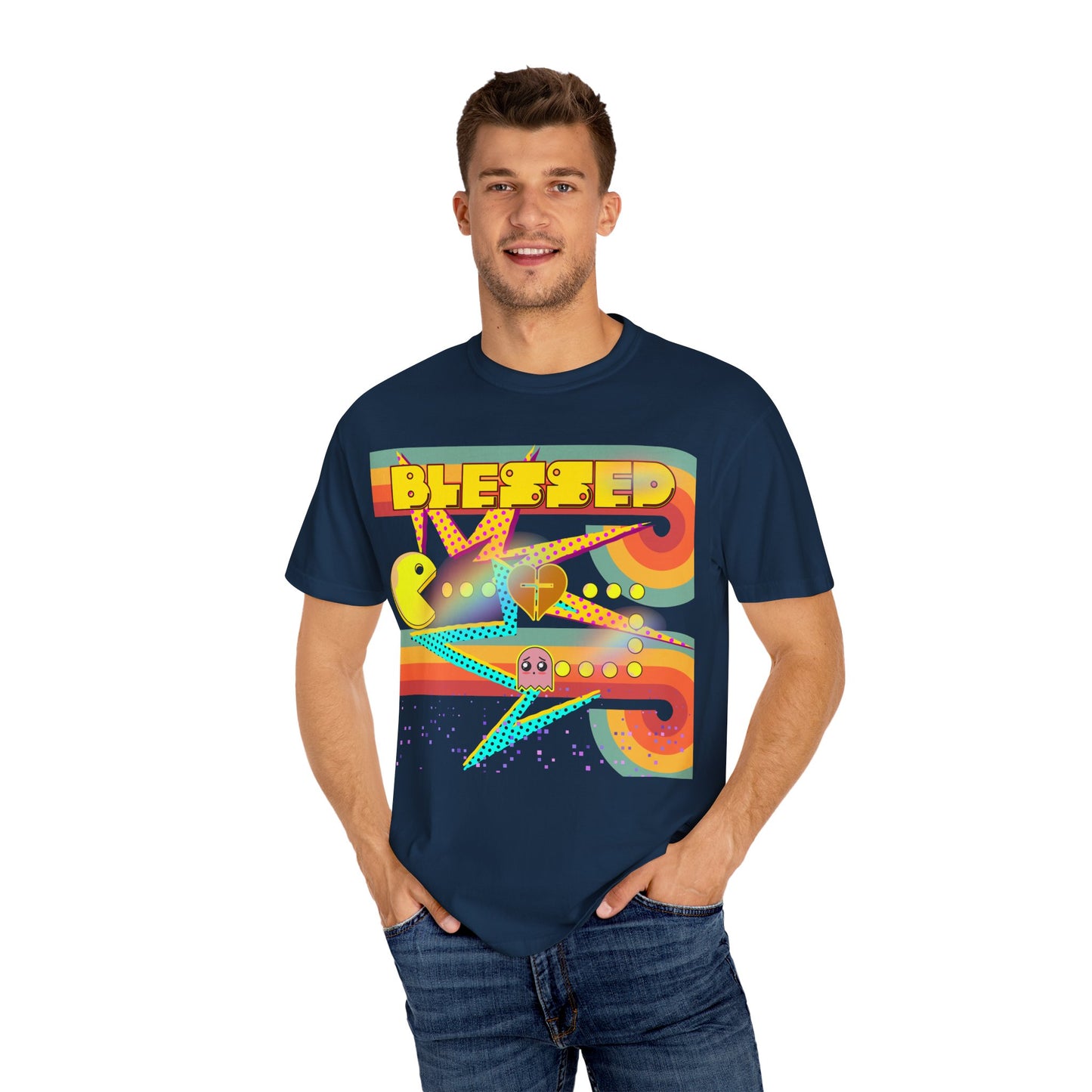 Retro Graphic T-Shirt, Blessed T-Shirt, Fun Casual Wear, Gift for Gamers, Vintage Style Tee