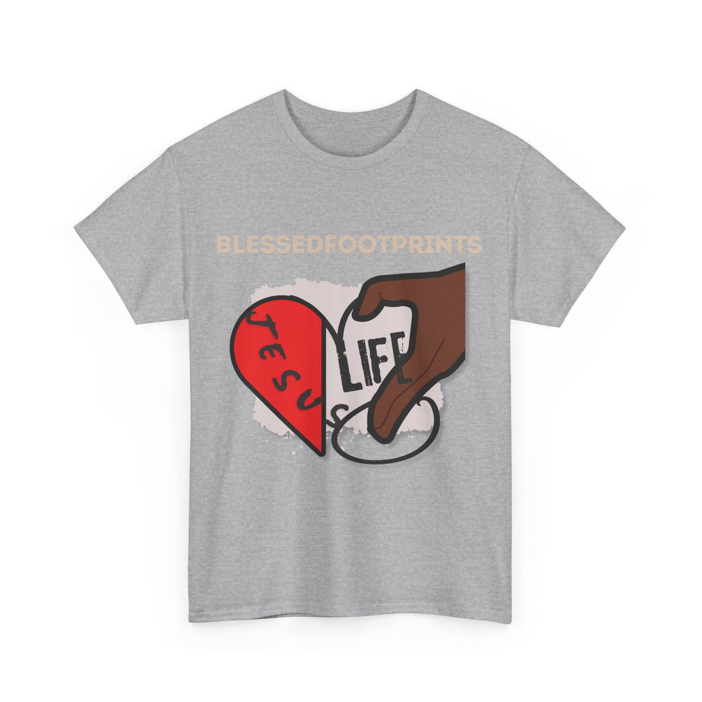 Jesus Life Unisex Christian Tee - Heart and Hand Design