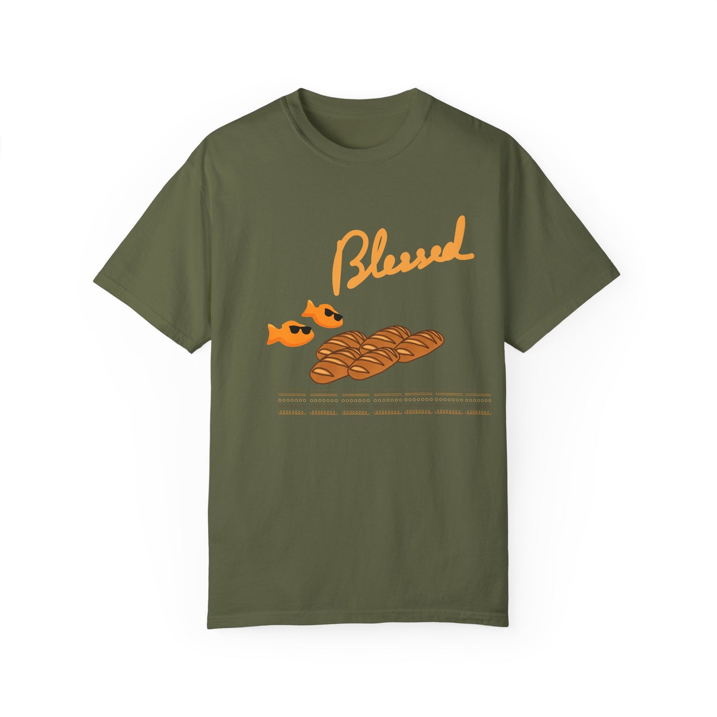 Blessed 2 fish & 5 Loaves T-Shirt – Christian Design | Comfort Colors 1717