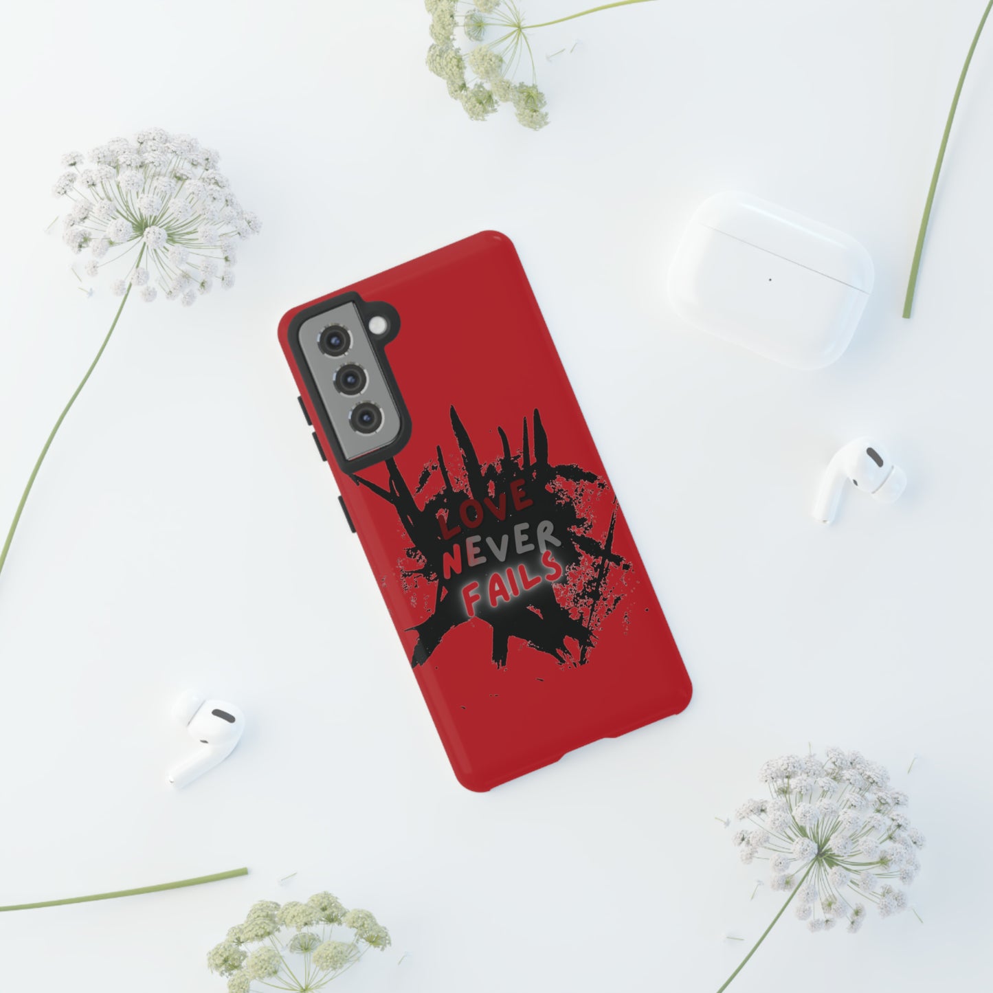 Love Never Fails Red Tough Cases