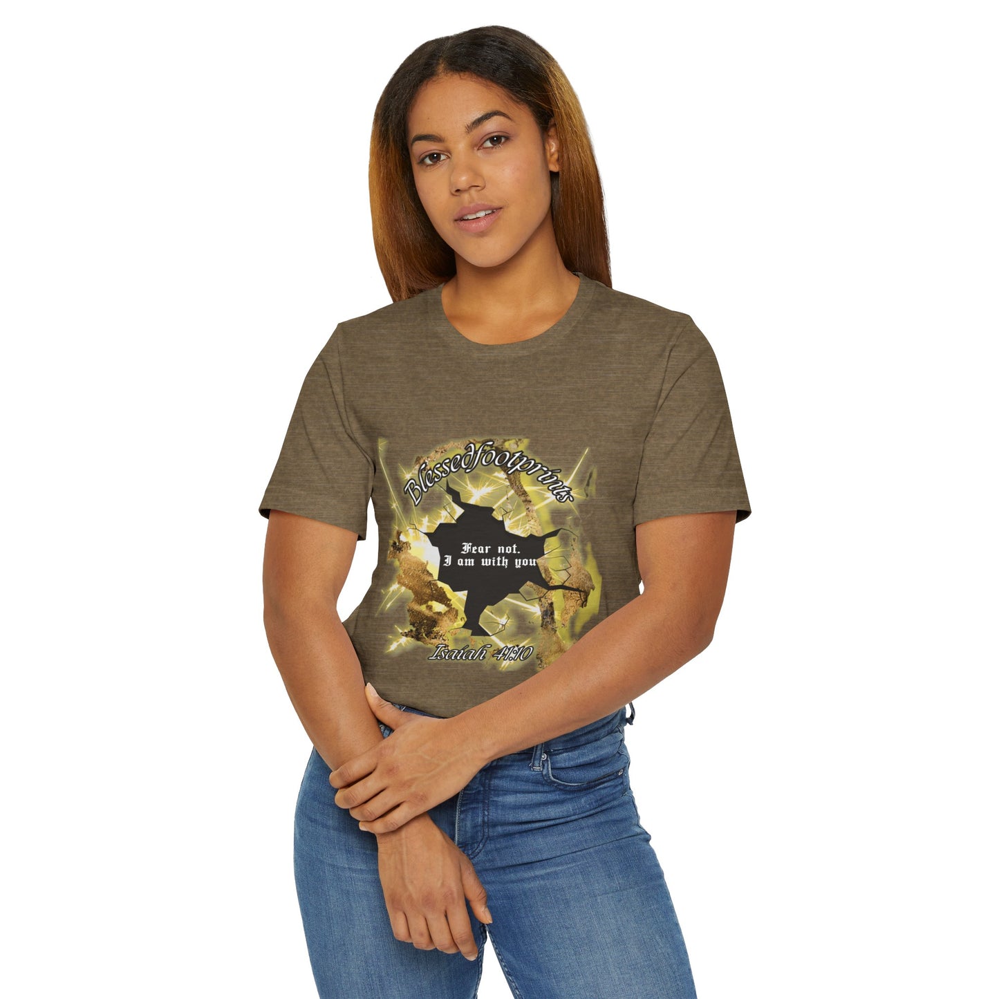 Isaiah 41:10 "Fear Not, I Am With You" Tee - Blessed Footprints Collection