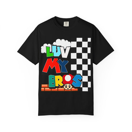 Colorful Retro Gaming T-Shirt, Luv My Bros Shirt, Unisex Tee, Gamer Gift,