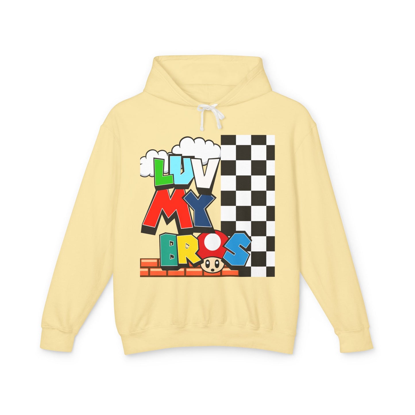 Unisex Lightweight Hooded Sweatshirt with Luv My Bros Design | Gaming Apparel, Casual Wear, Gift Idea, Cozy Hoodie, Fan Merchandise