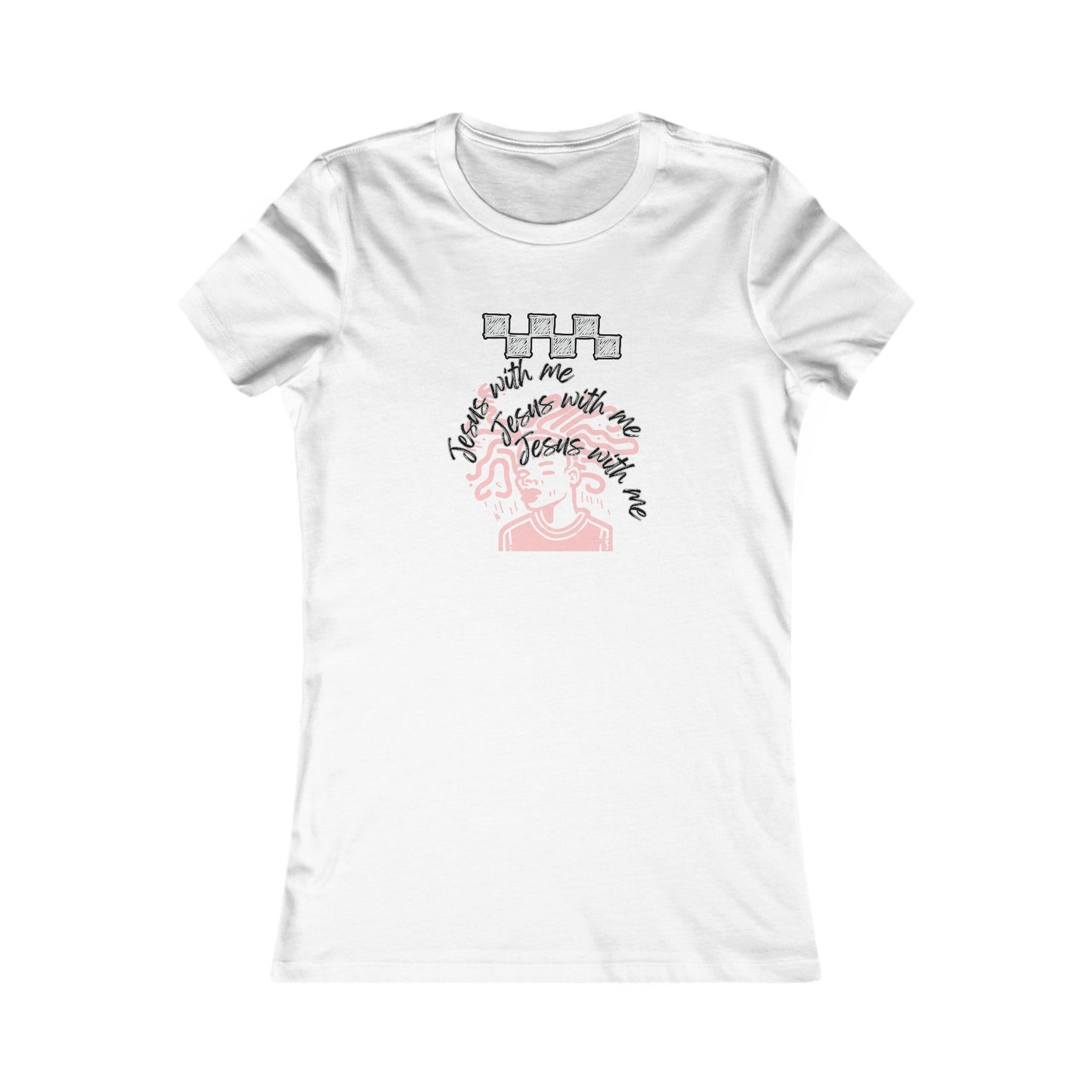 "Jesus with Me" Women's Slim Fit Tee Women's Favorite Tee