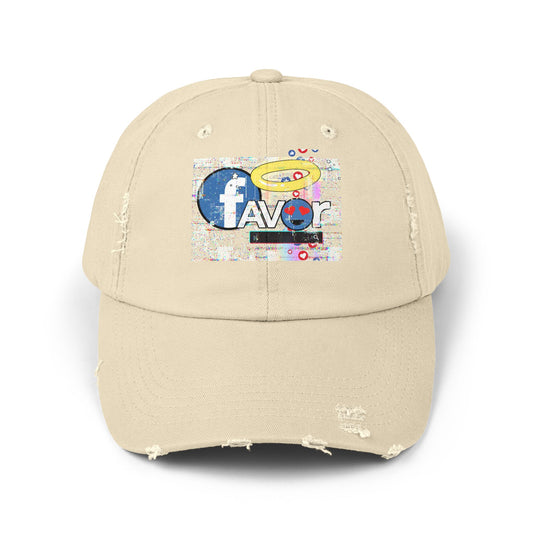 Trendy Favor Distressed Cap with Fun Graphic, Casual Fashion Accessory, Gift for Friends, Summer Vibe, Streetwear Hat, Unisex Style