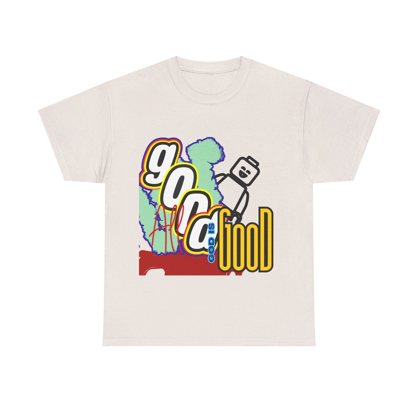 All Good God is Good" Lego Inspired T-Shirt - Fun and Creative Faith-Based Apparel