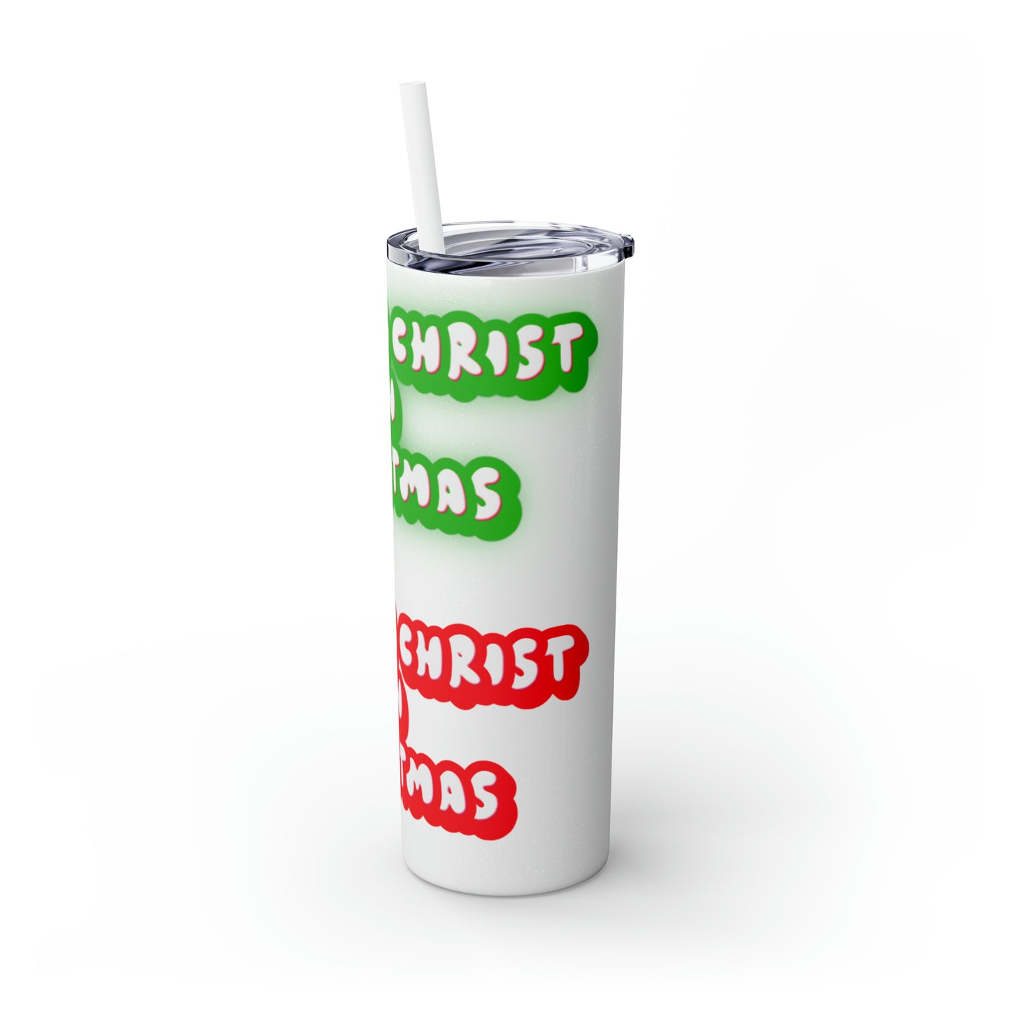 Keep Christ in Christmas Skinny Tumbler with Straw, 20oz