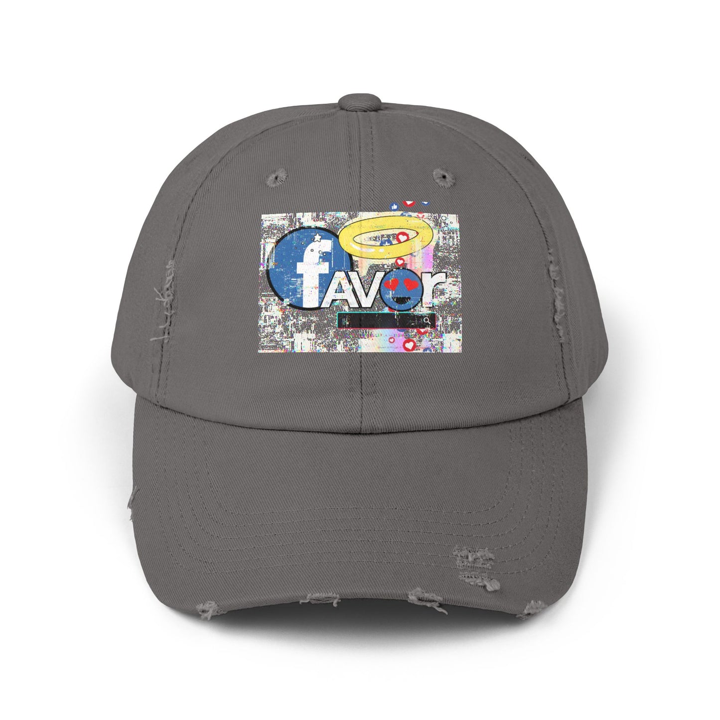 Trendy Favor Distressed Cap with Fun Graphic, Casual Fashion Accessory, Gift for Friends, Summer Vibe, Streetwear Hat, Unisex Style
