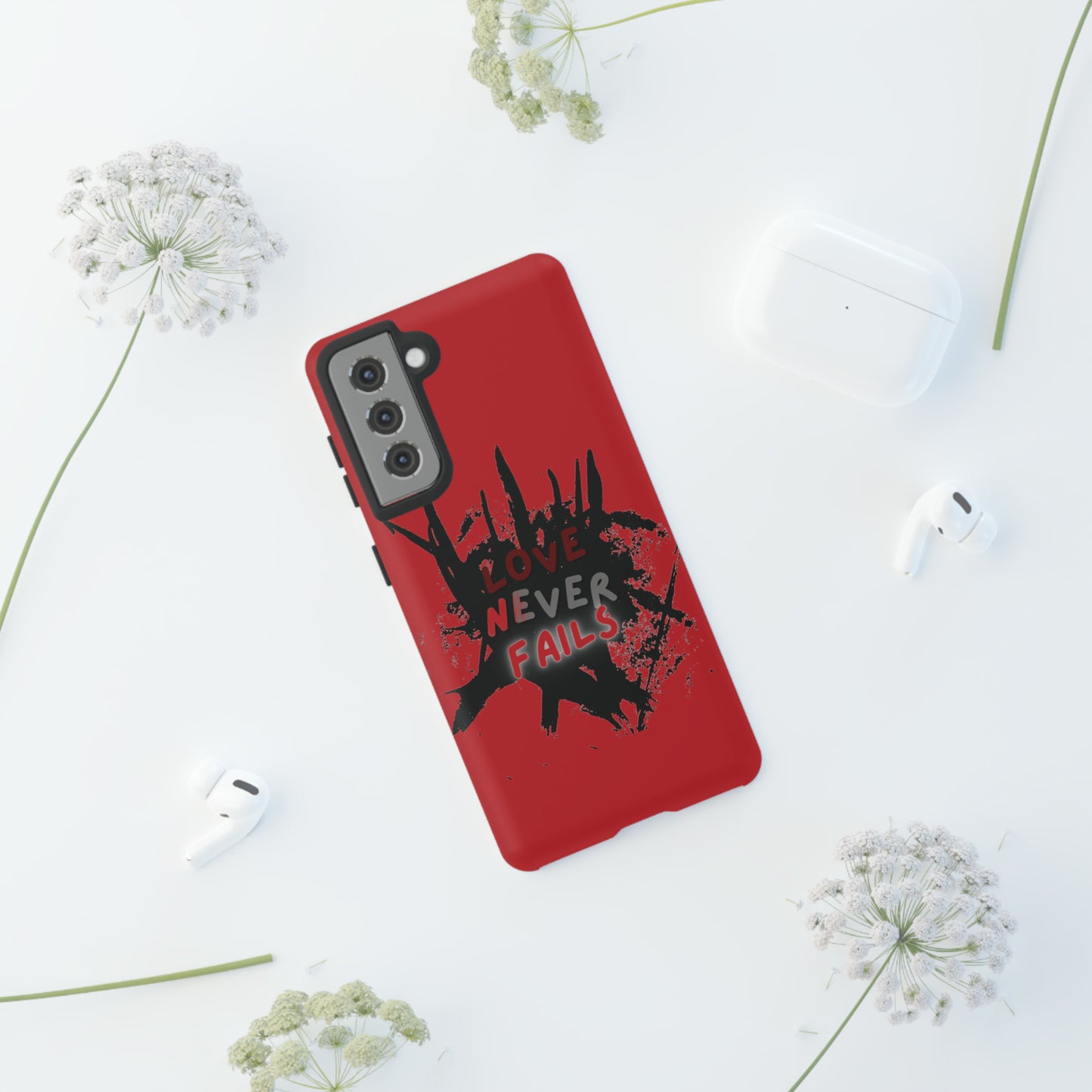 Love Never Fails Red Tough Cases