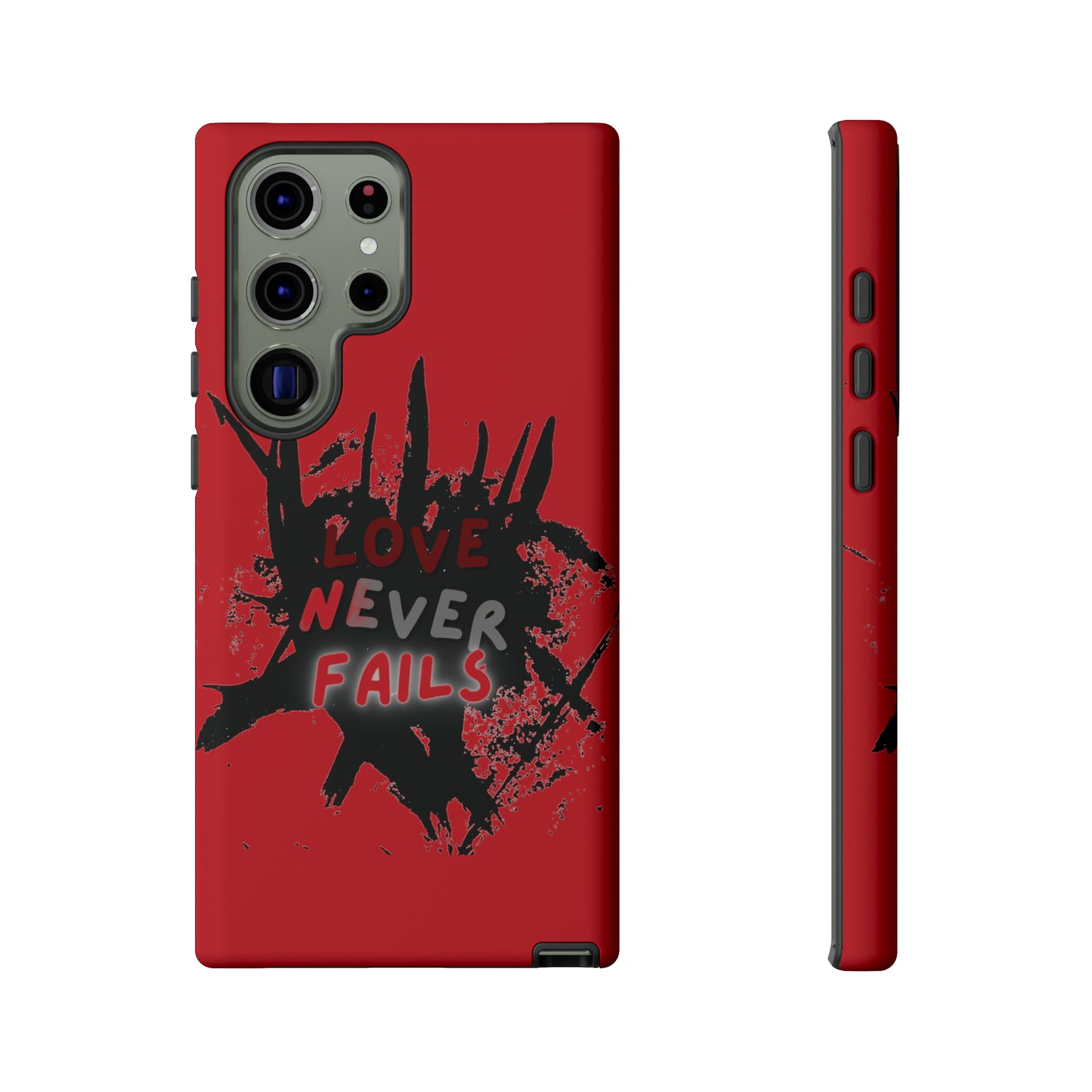 Love Never Fails Red Tough Cases